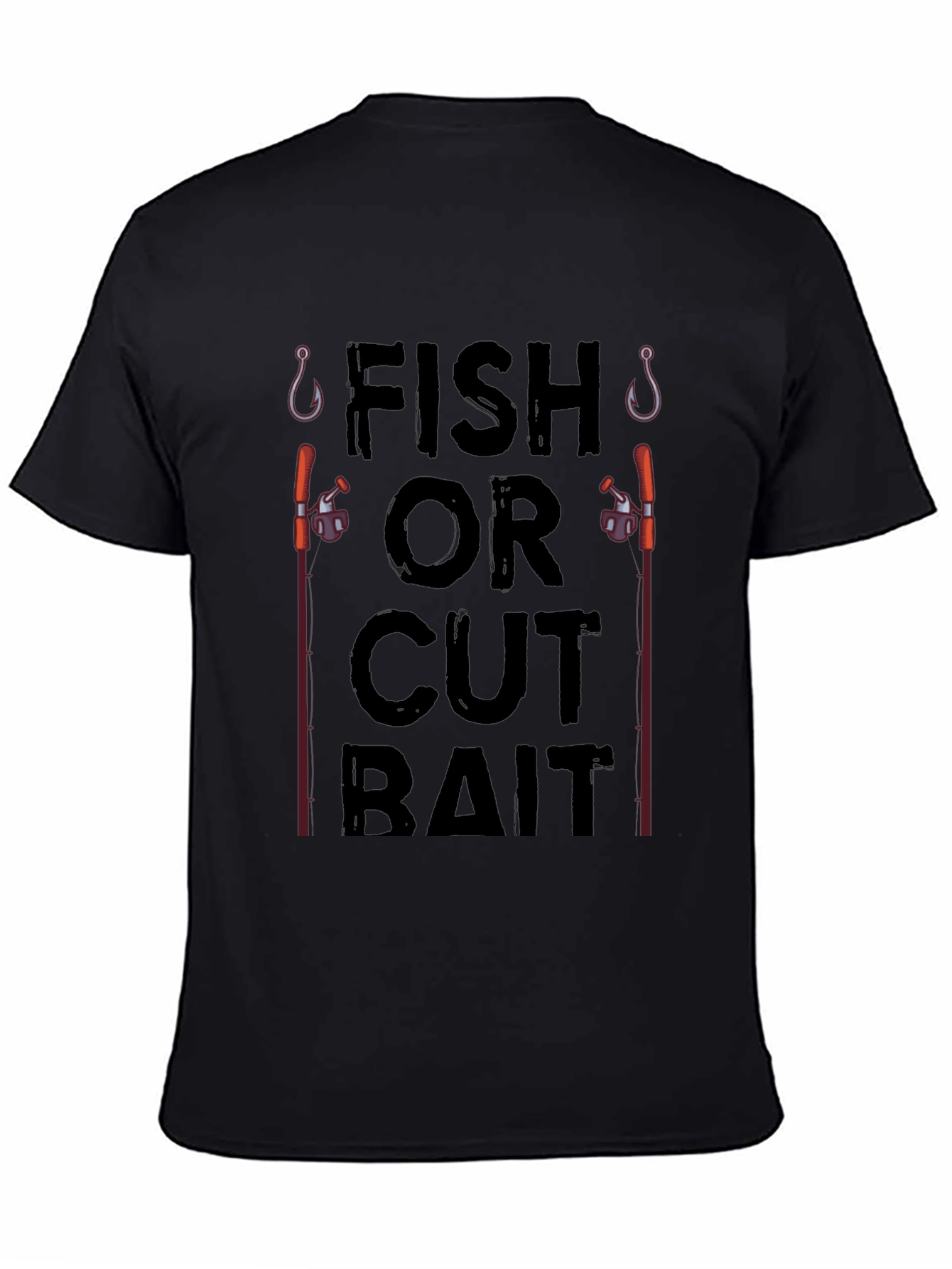 Fish or Cut Bait Black Graphic T-Shirt