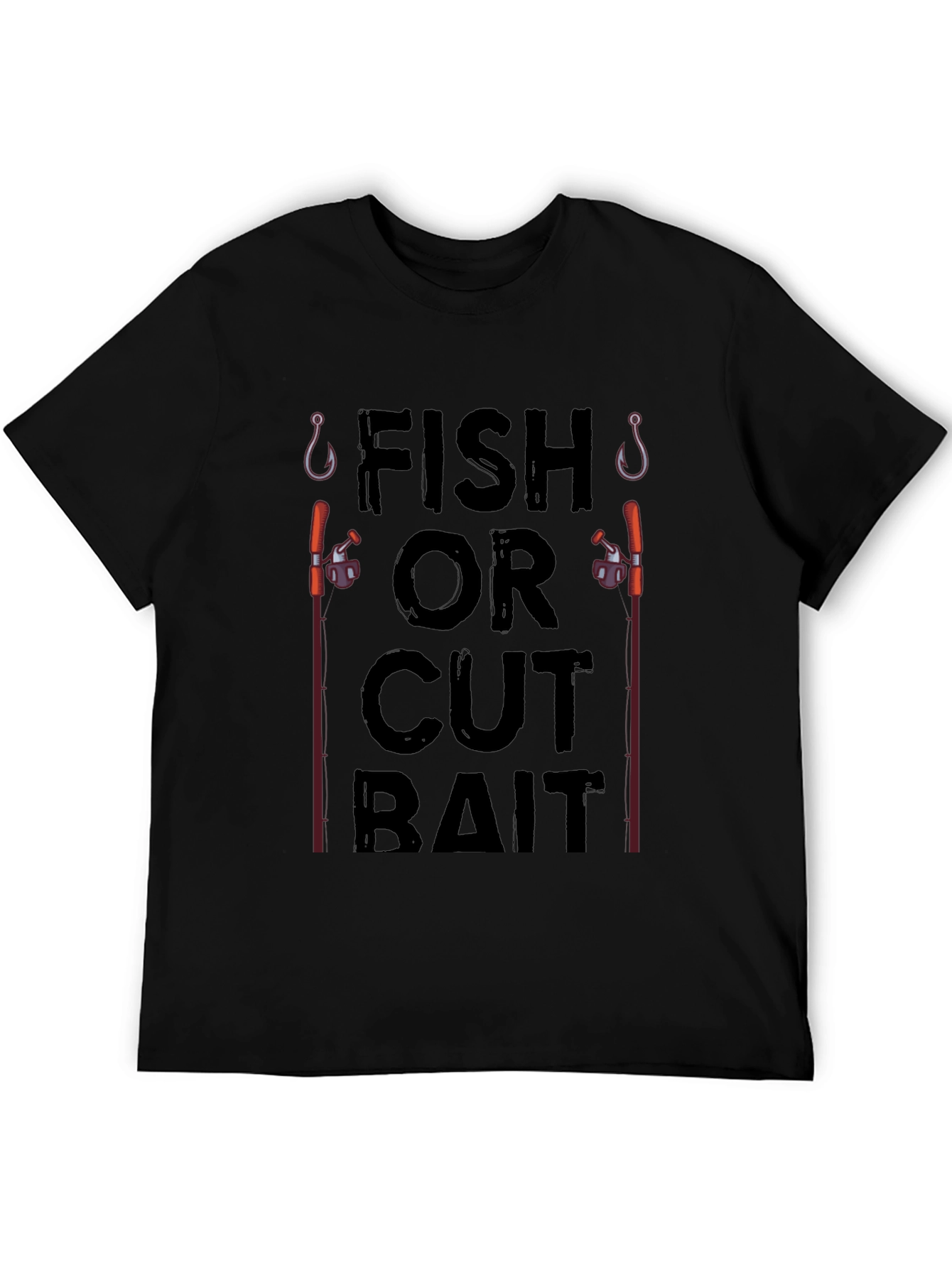 Fish or Cut Bait Black Graphic T-Shirt