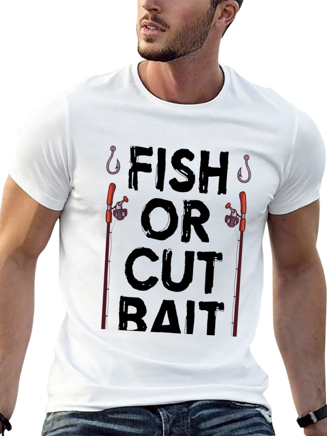 Fish or Cut Bait Black Graphic T-Shirt