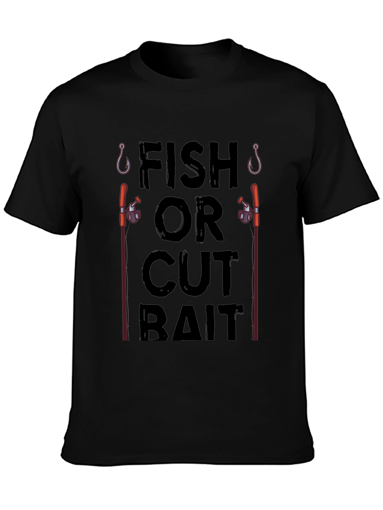 Fish or Cut Bait Black Graphic T-Shirt
