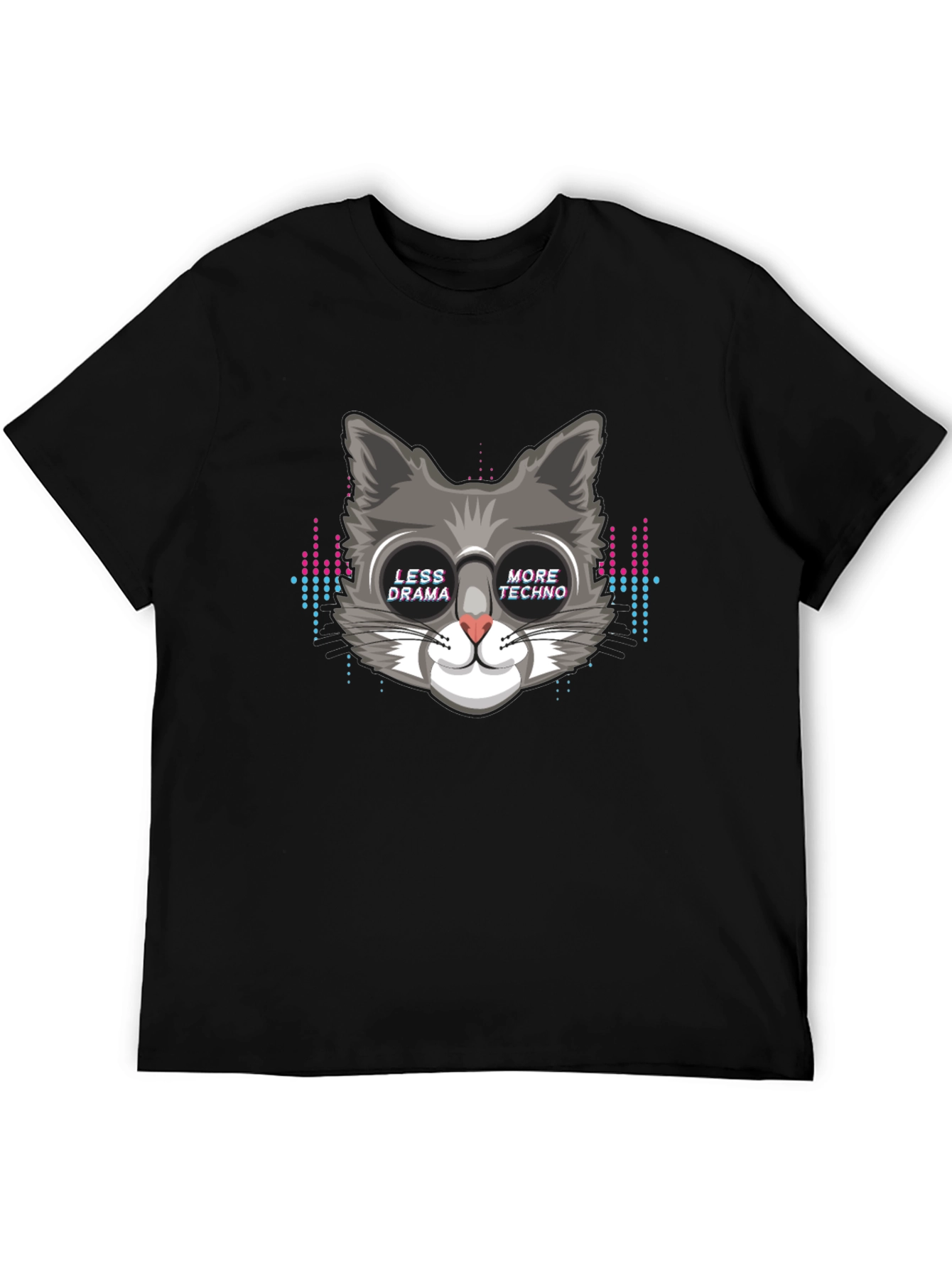 Less Drama More Techno Cat T-Shirt