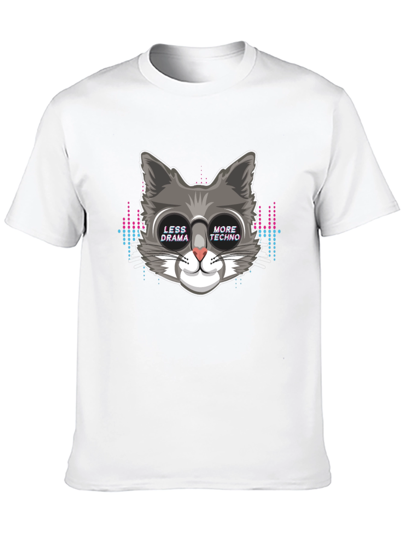 Less Drama More Techno Cat T-Shirt