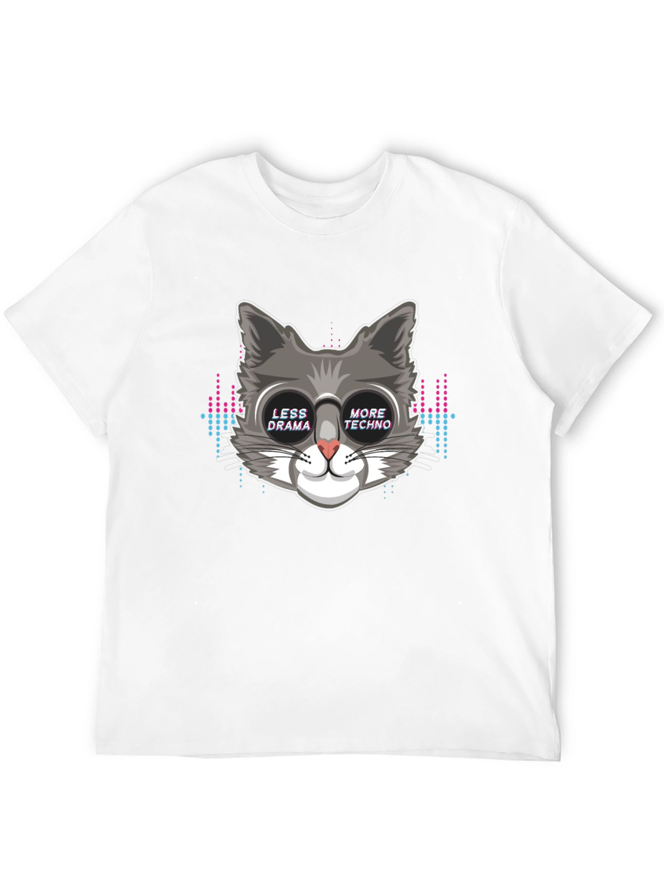 Less Drama More Techno Cat T-Shirt