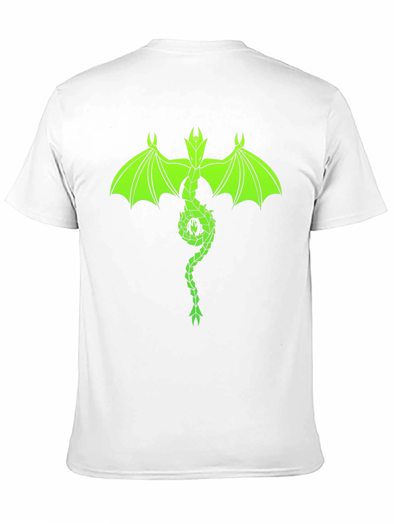 Neon Green Dragon Graphic Black T-Shirt