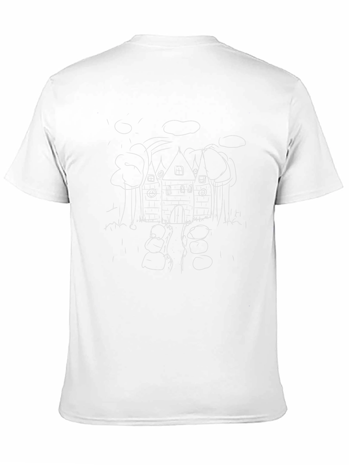 Haunted House Sketch Tee - Eerie & Unique Design