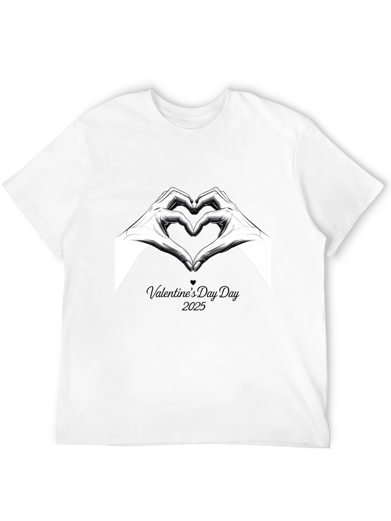 Valentines Day 2025 Heart Hands Graphic Tee