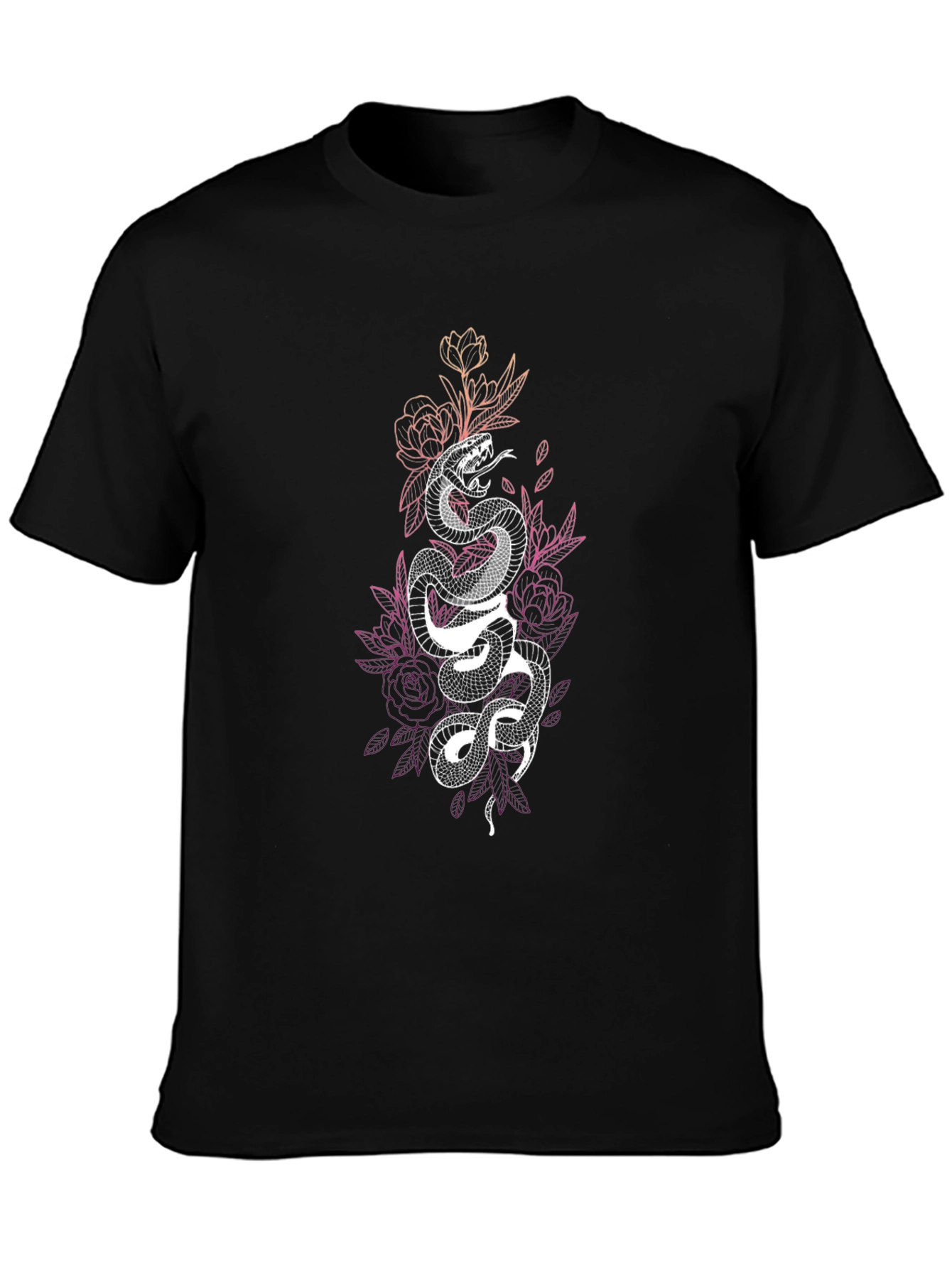 Black Snake Floral Graphic Tee