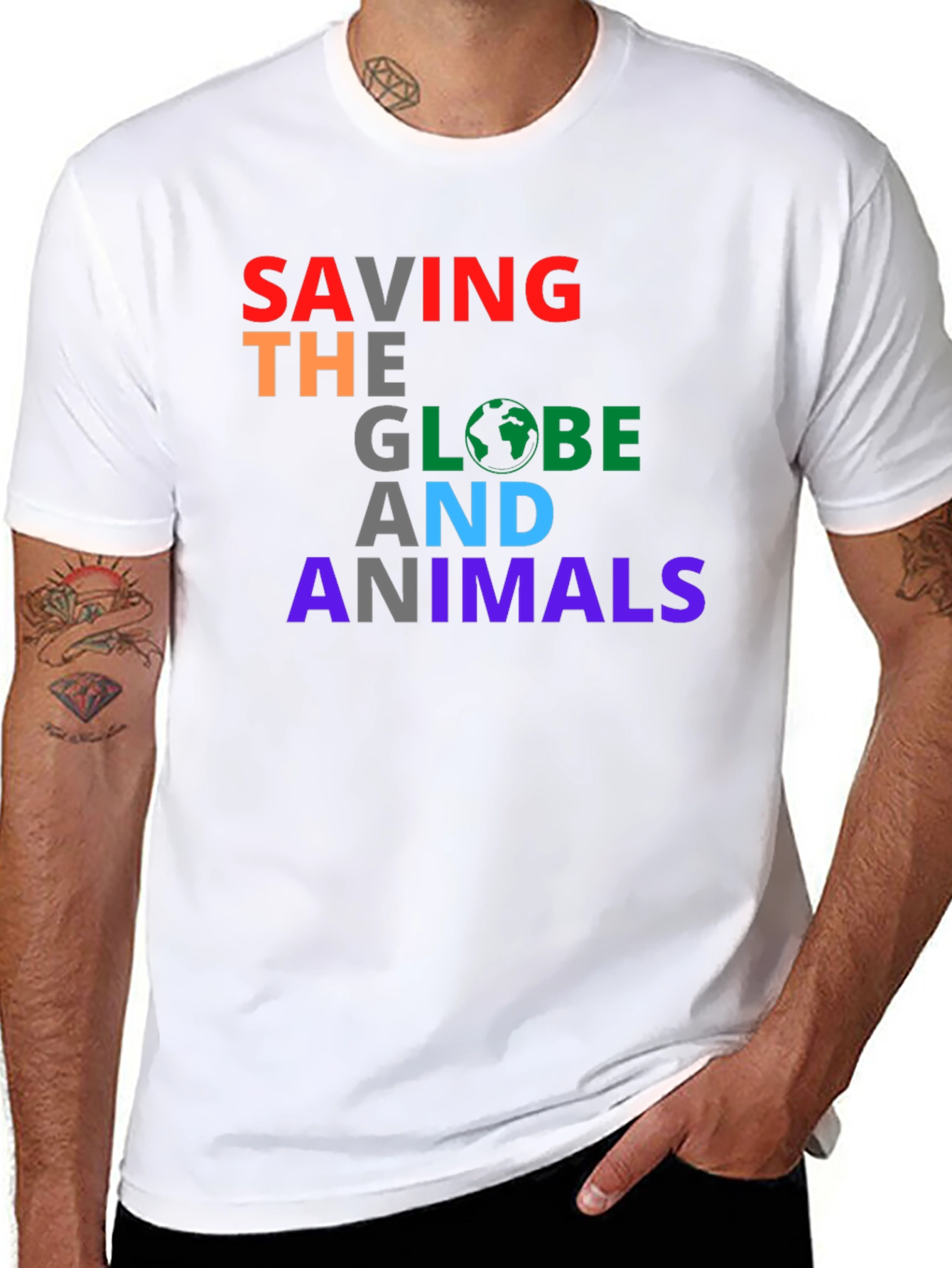 Saving the Globe and Animals Graphic Tee