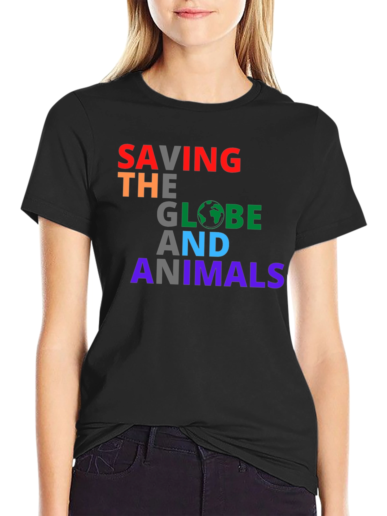 Saving the Globe and Animals Graphic Tee