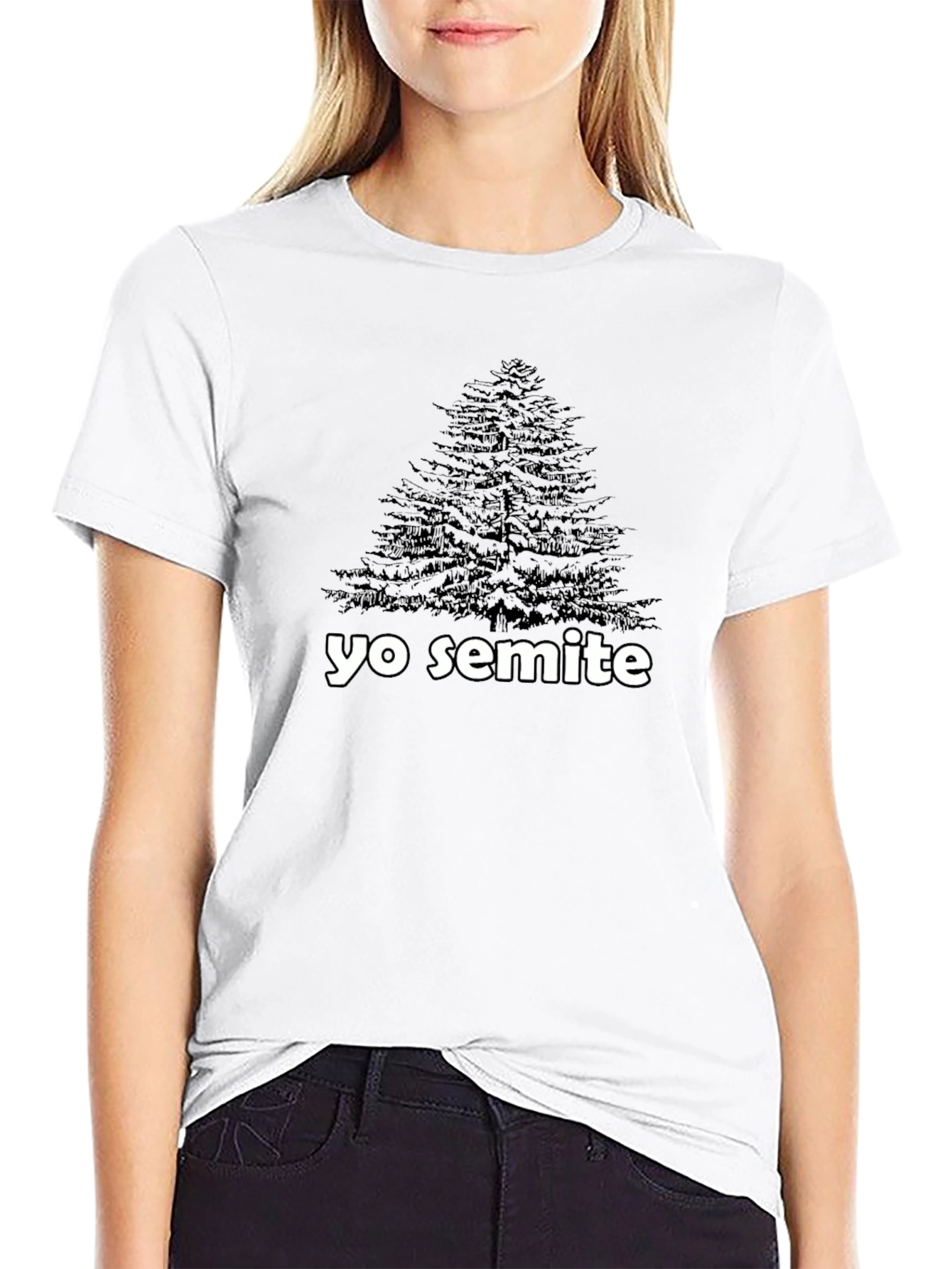 Yo Semite Graphic Tee - Black Cotton Blend T-Shirt