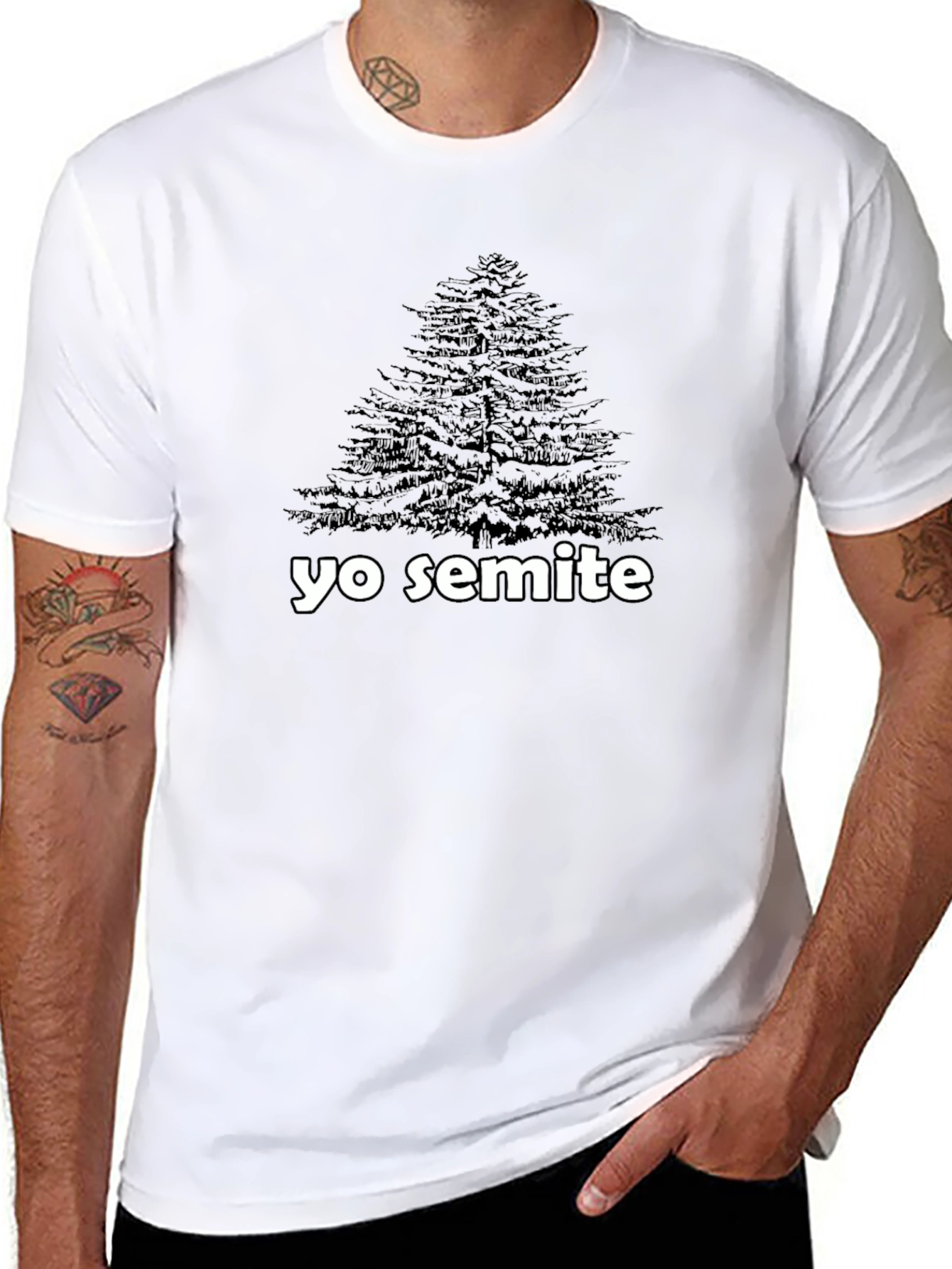 Yo Semite Graphic Tee - Black Cotton Blend T-Shirt