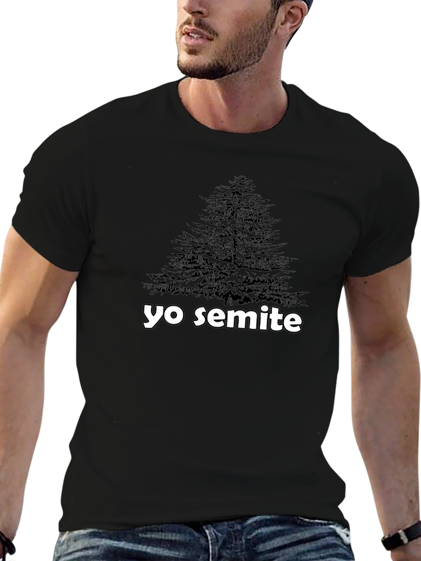 Yo Semite Graphic Tee - Black Cotton Blend T-Shirt