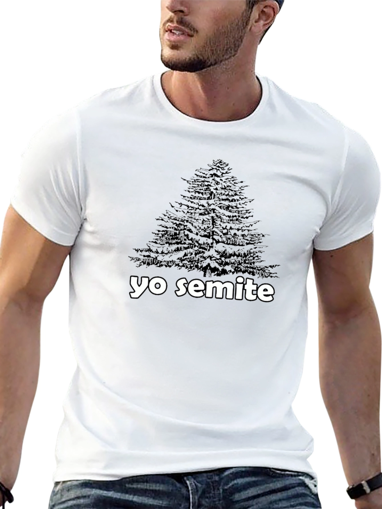 Yo Semite Graphic Tee - Black Cotton Blend T-Shirt