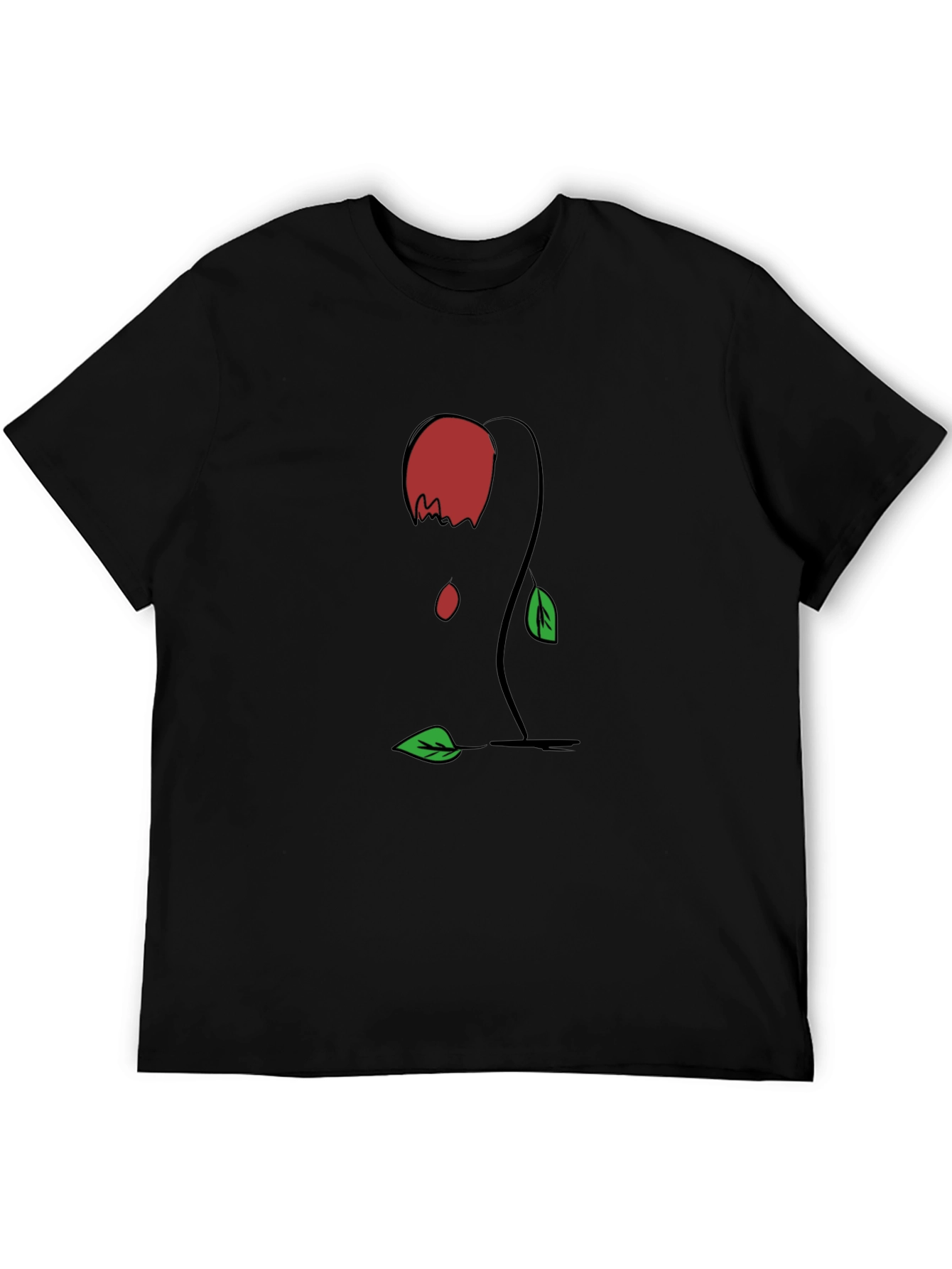 Black Rose Graphic Tee - Modern Casual Style
