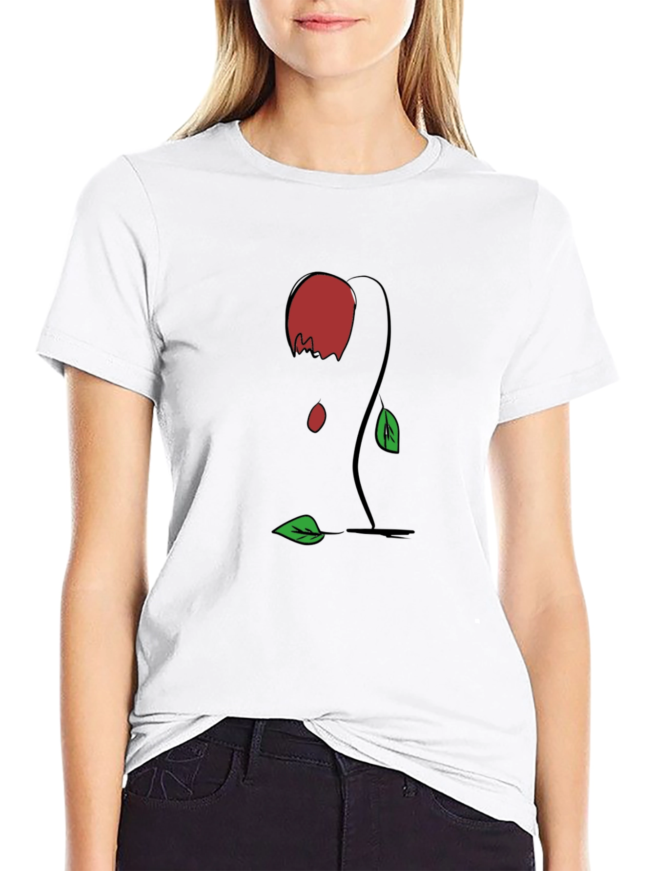Black Rose Graphic Tee - Modern Casual Style