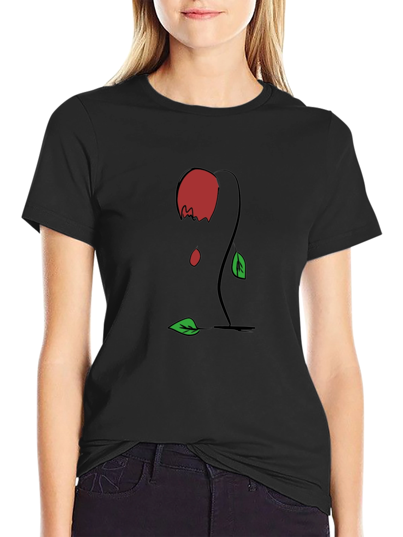 Black Rose Graphic Tee - Modern Casual Style