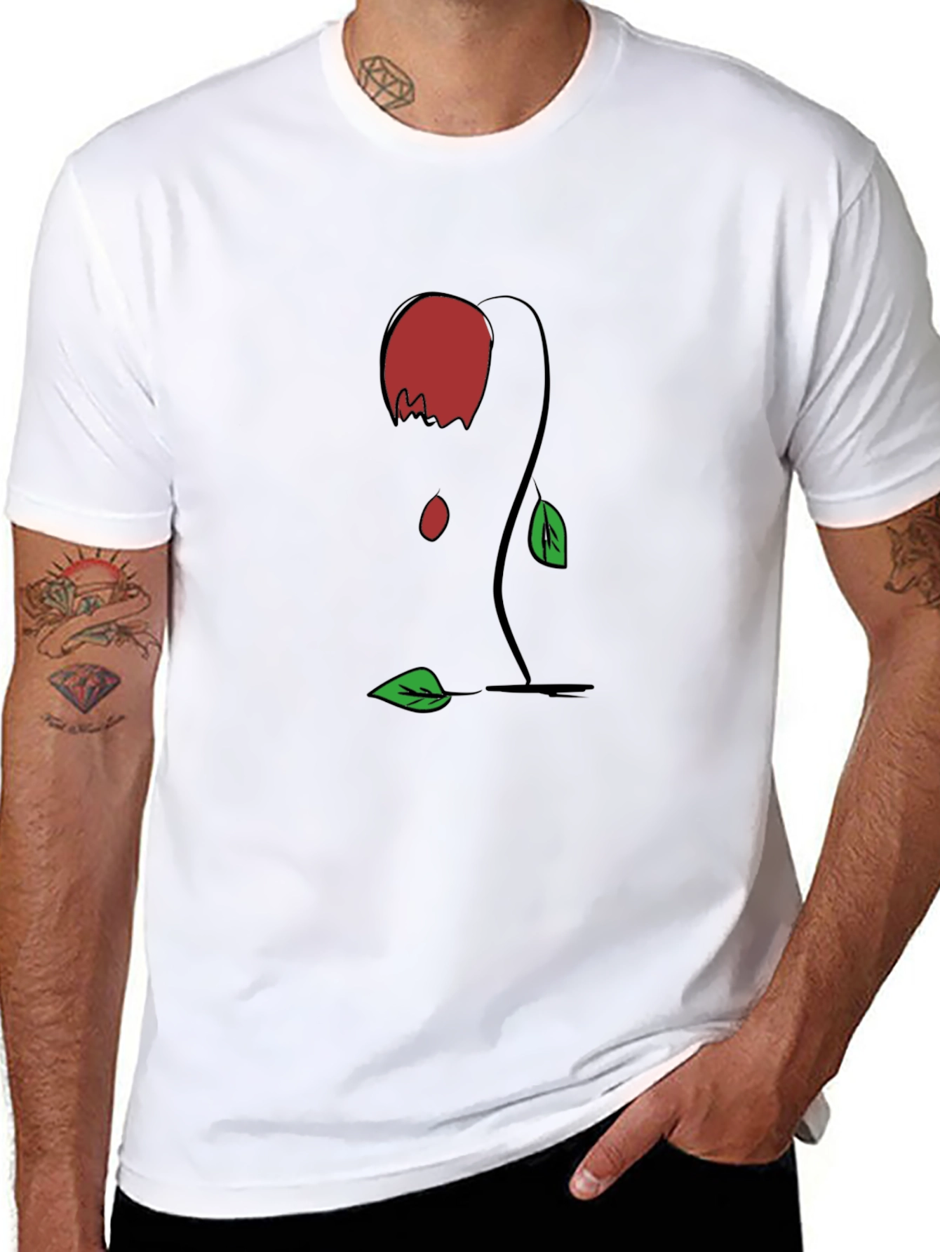 Black Rose Graphic Tee - Modern Casual Style