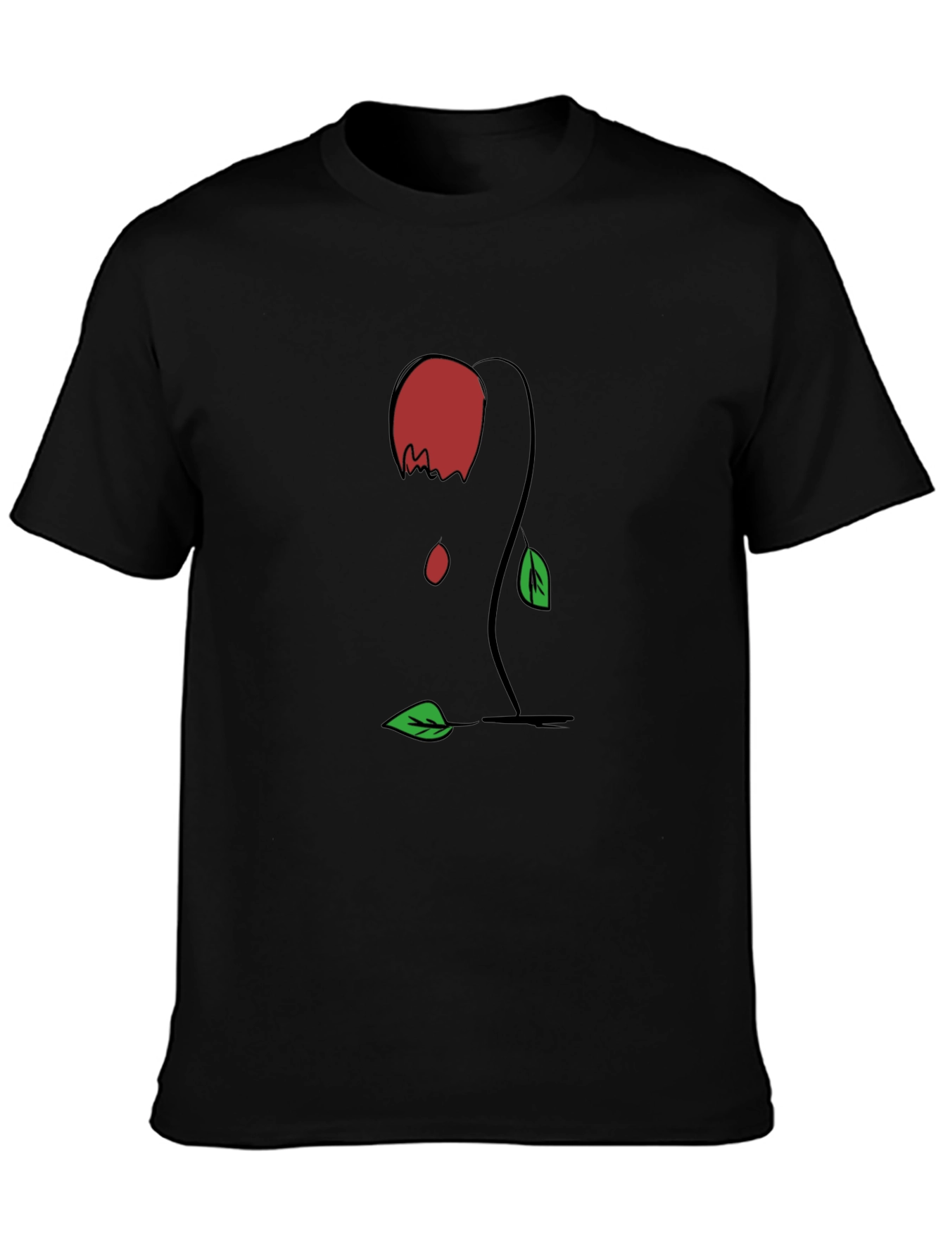 Black Rose Graphic Tee - Modern Casual Style