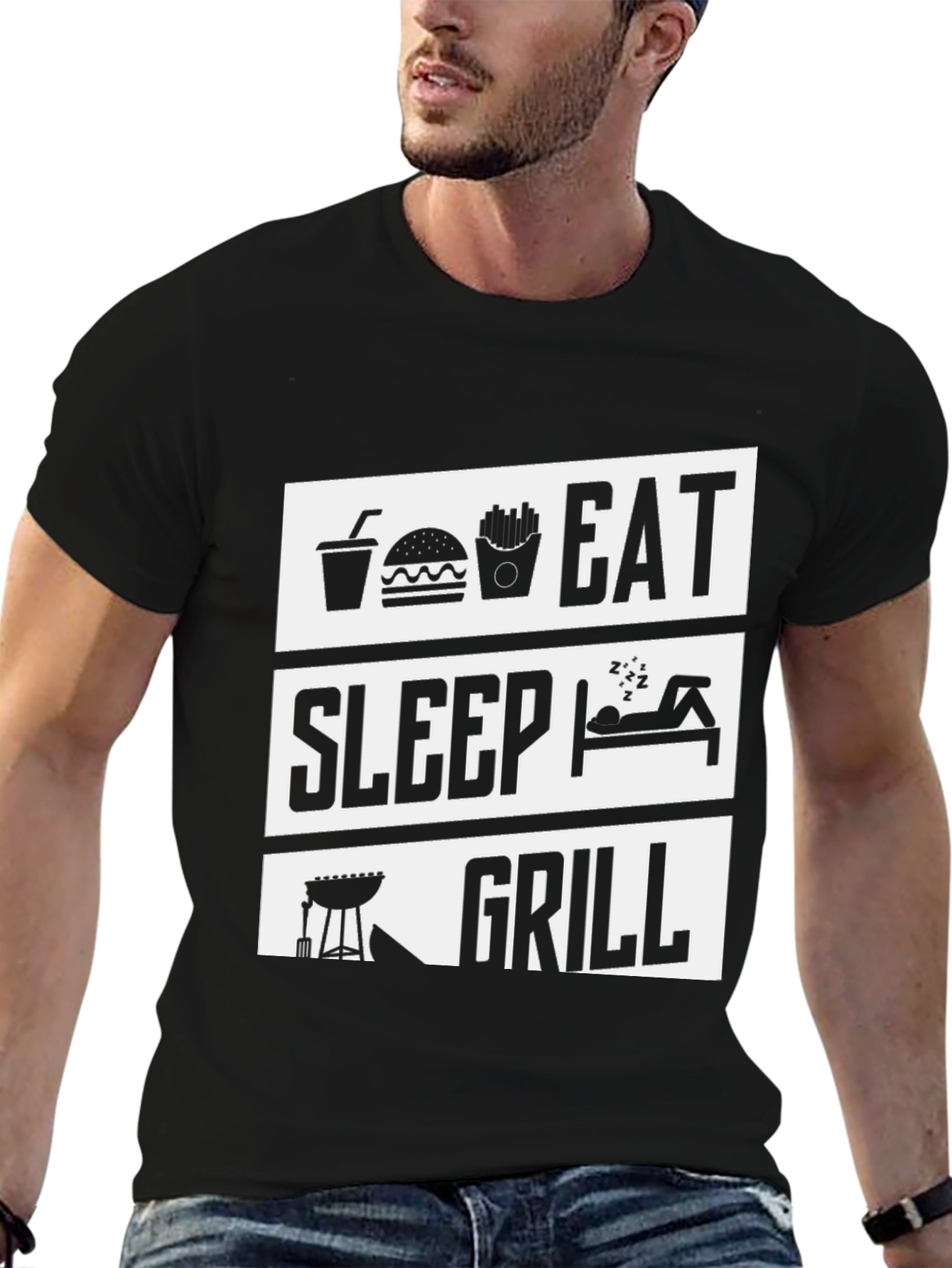 Eat Sleep Grill T-Shirt - BBQ Lover Tee