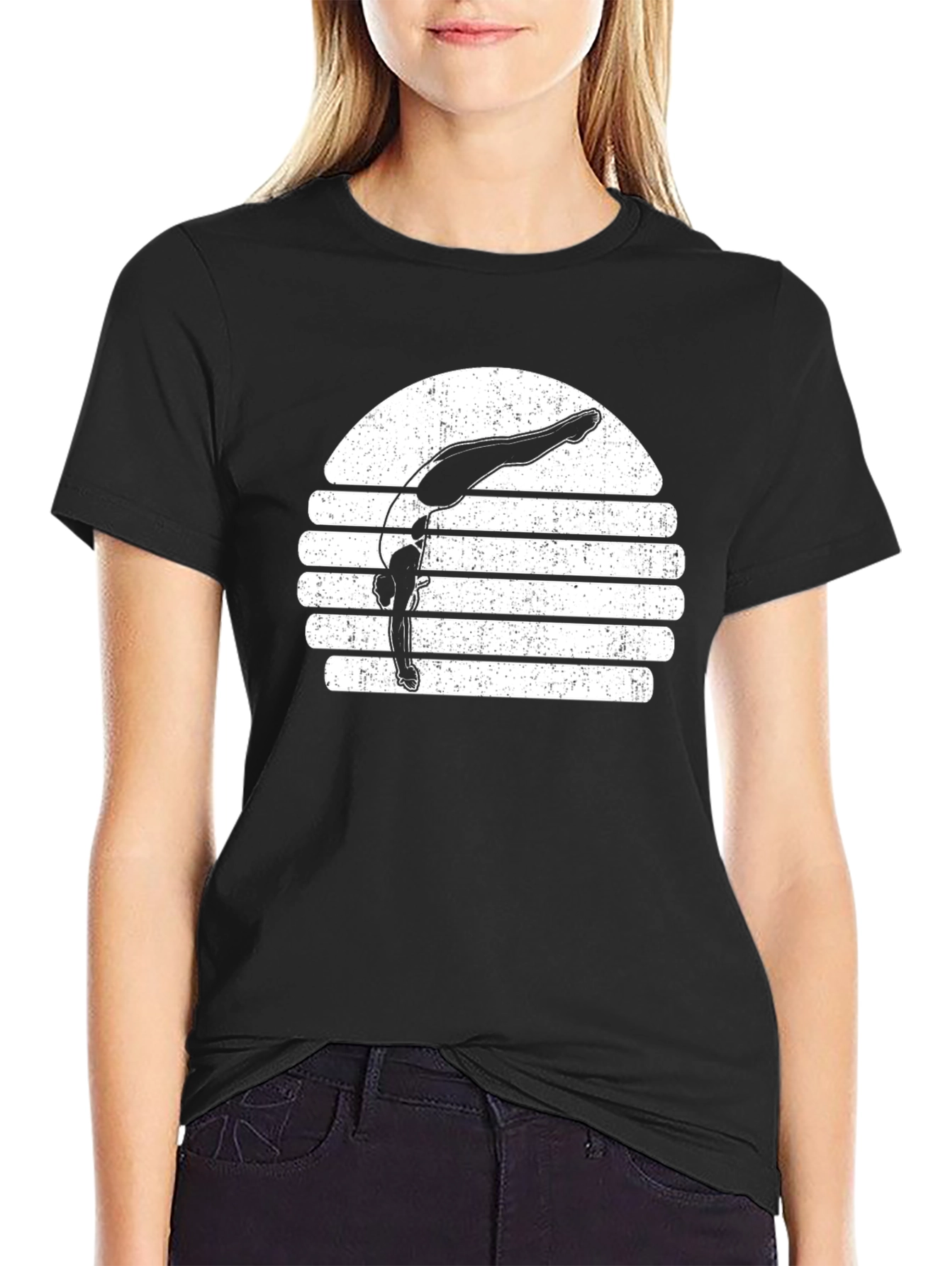 Retro Gymnast Sunset Graphic Tee