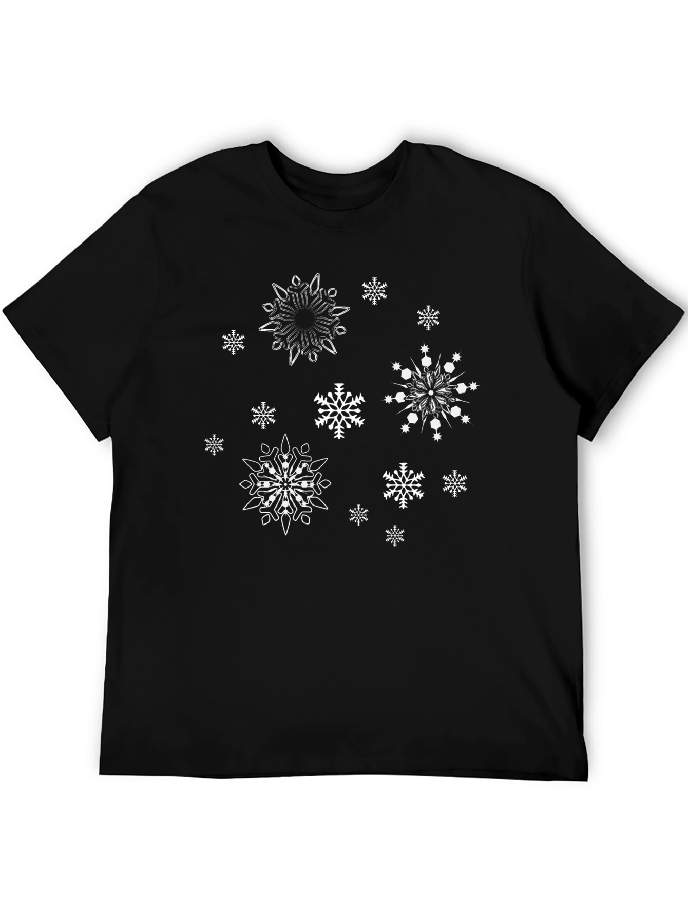 Snowflake Graphic Tee - Black Cotton Blend
