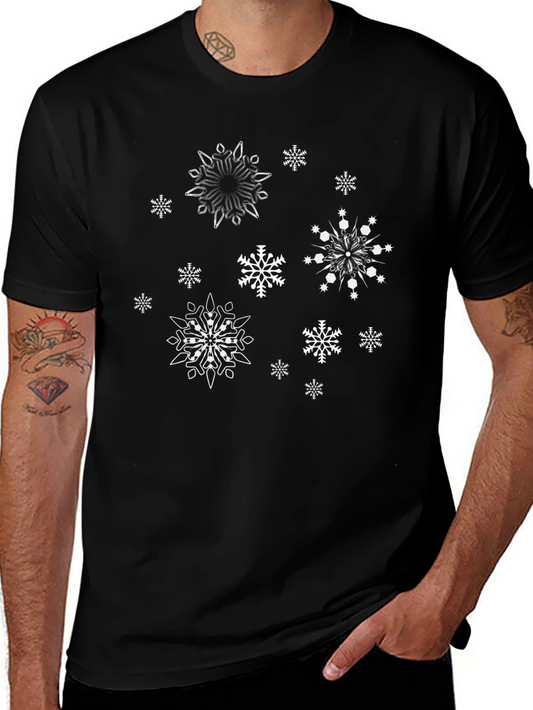 Snowflake Graphic Tee - Black Cotton Blend