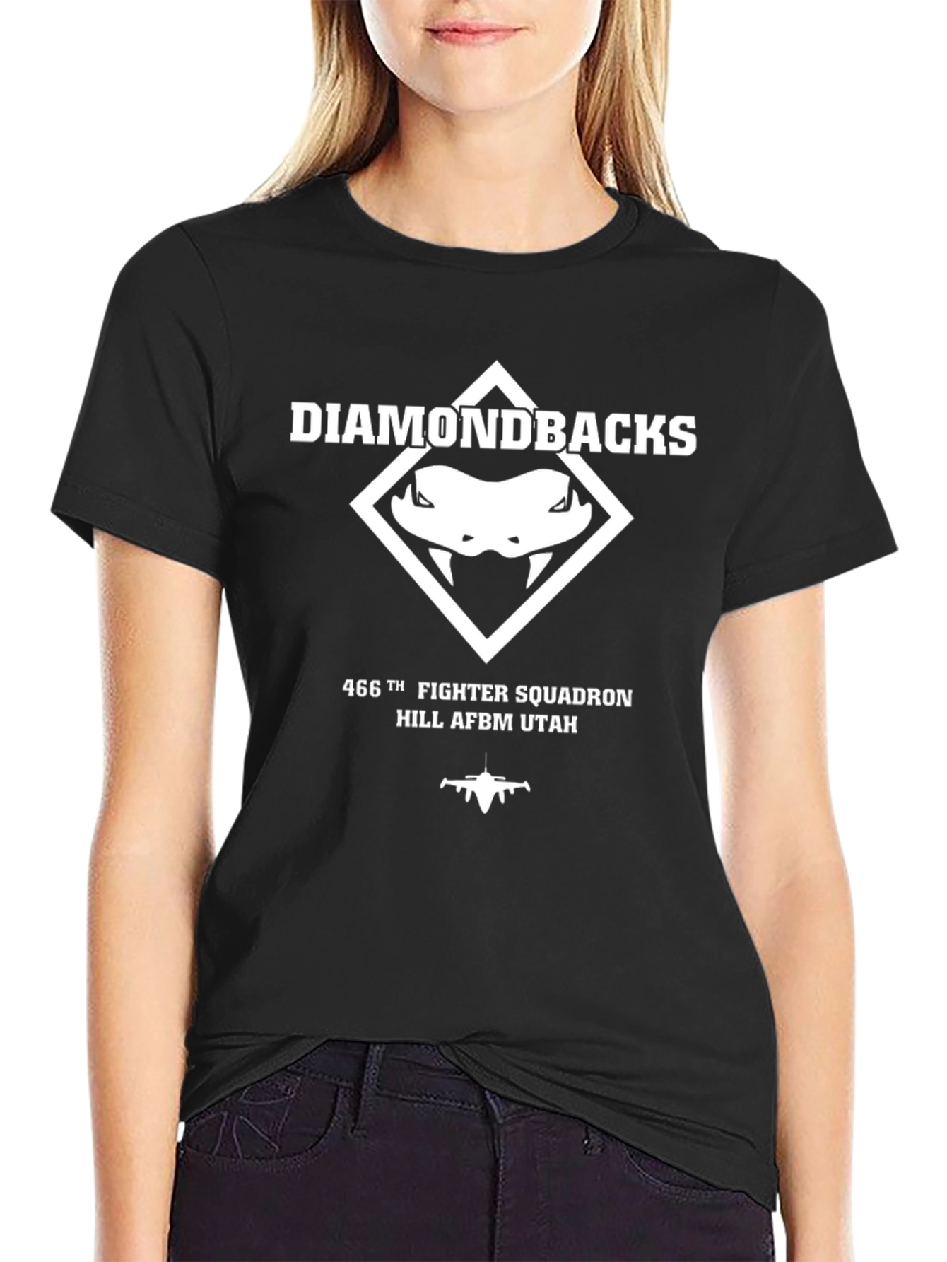 Diamondbacks 466th Fighter Squadron Black T-Shirt