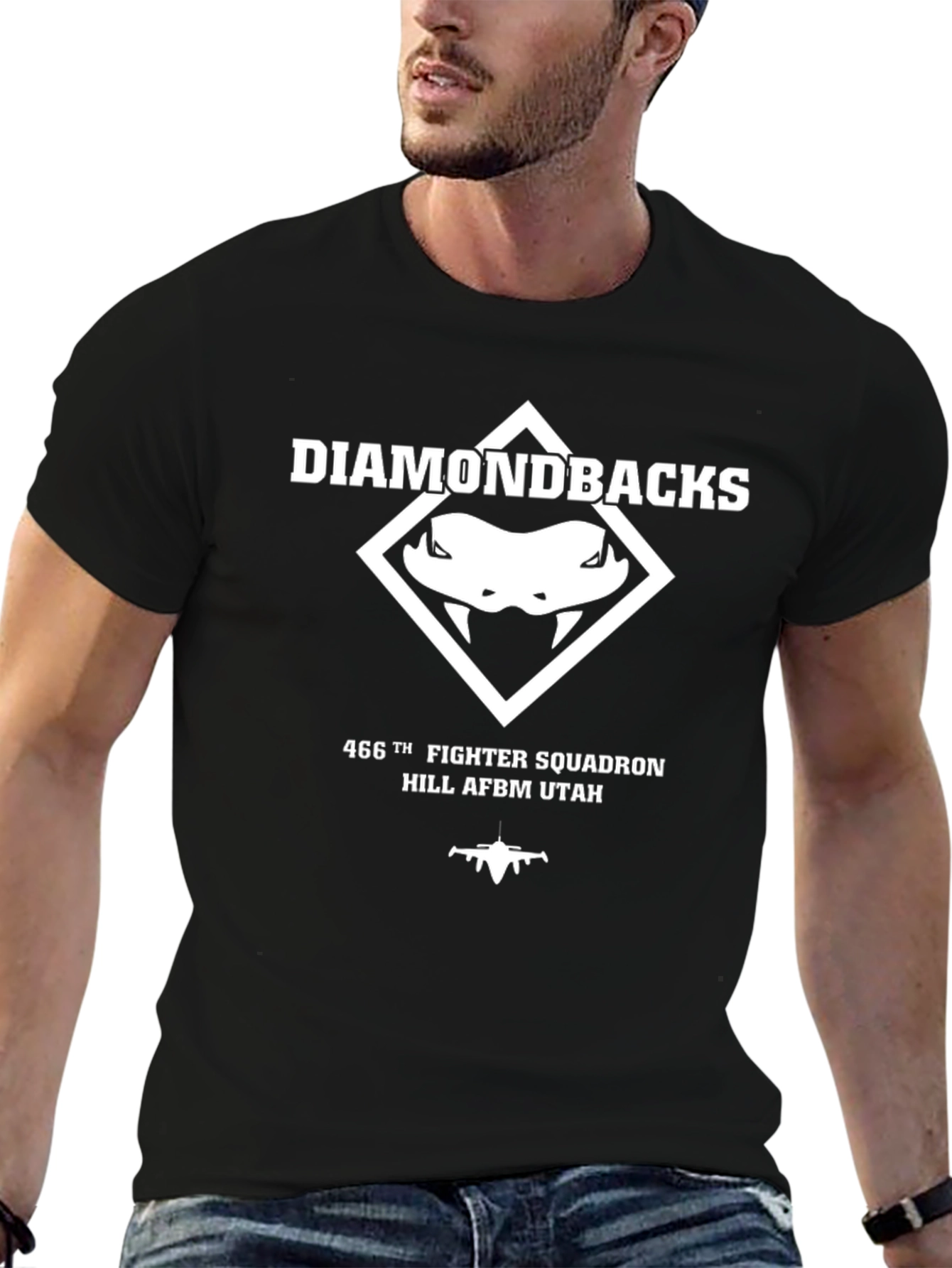 Diamondbacks 466th Fighter Squadron Black T-Shirt
