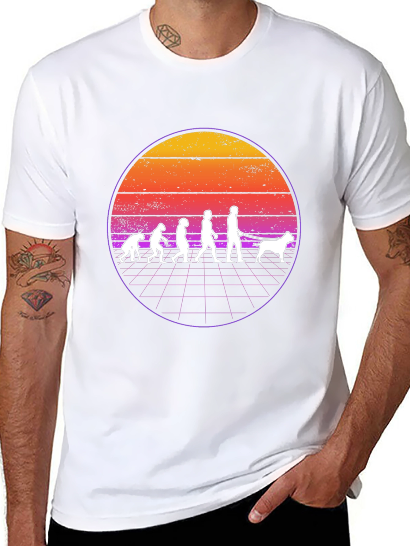 Evolution Dog T-Shirt Retro Style