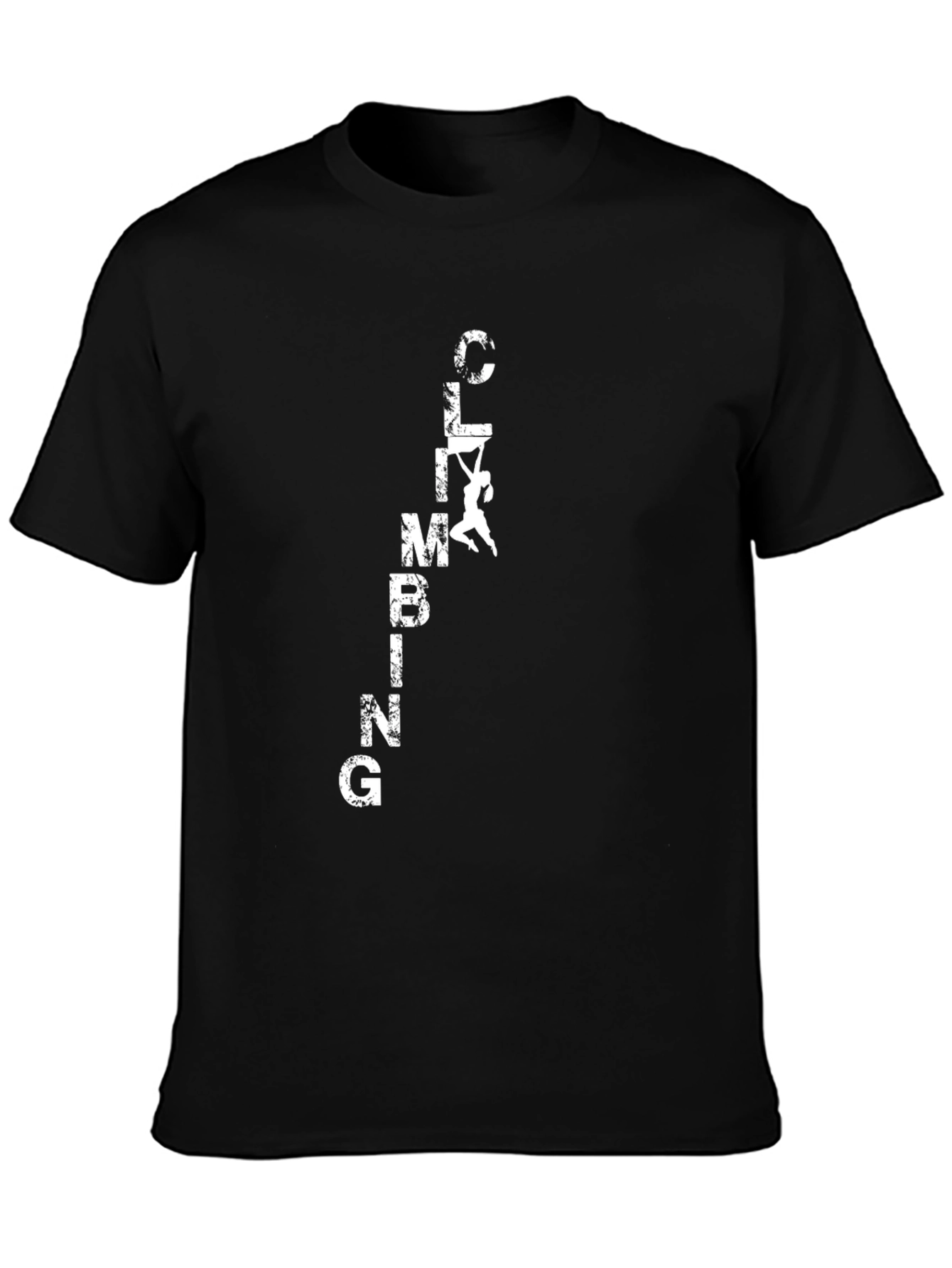 Climbing Graphic Tee - Black Cotton T-Shirt