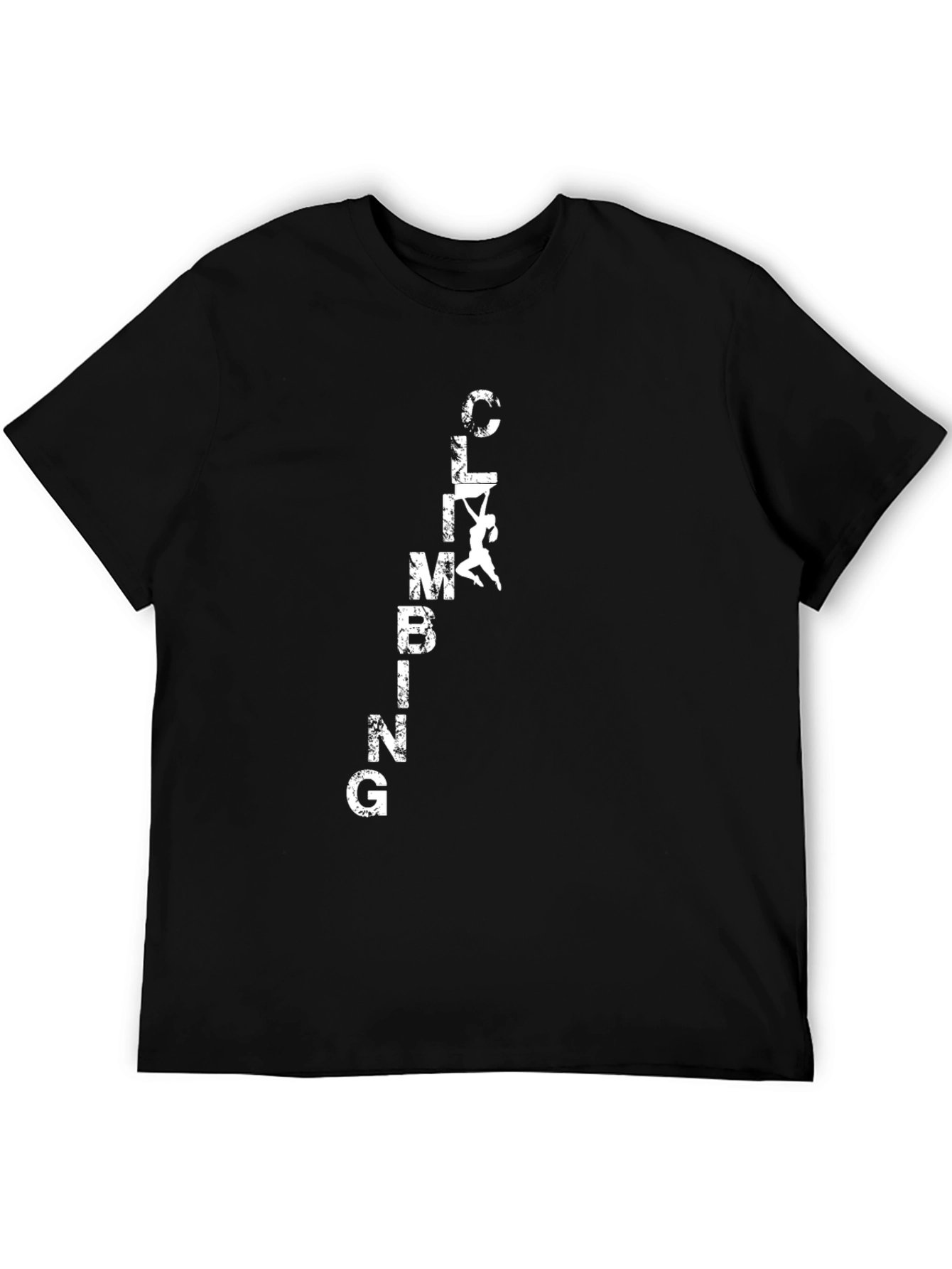 Climbing Graphic Tee - Black Cotton T-Shirt