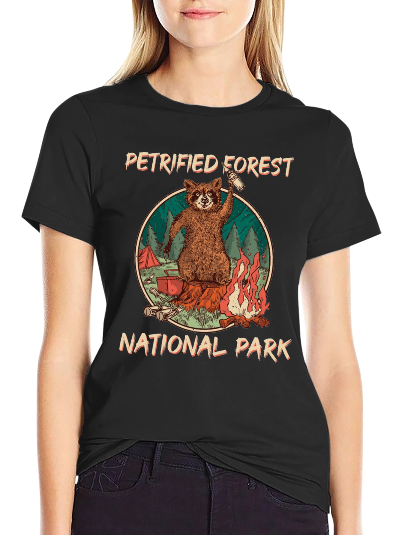 Petrified Forest National Park Raccoon Graphic T-Shirt