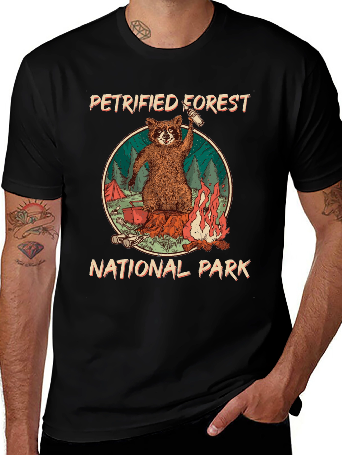 Petrified Forest National Park Raccoon Graphic T-Shirt