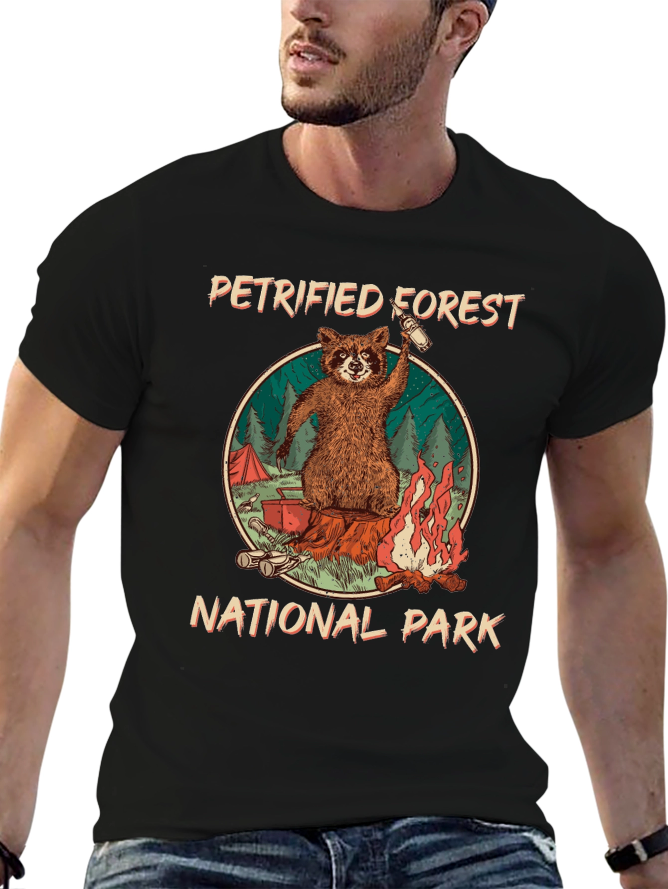 Petrified Forest National Park Raccoon Graphic T-Shirt