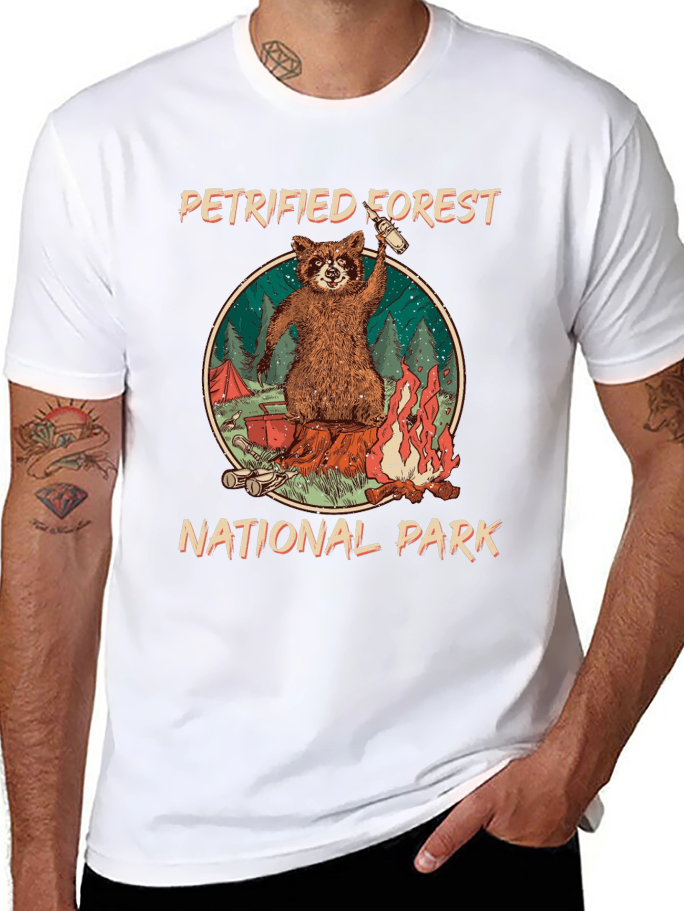 Petrified Forest National Park Raccoon Graphic T-Shirt