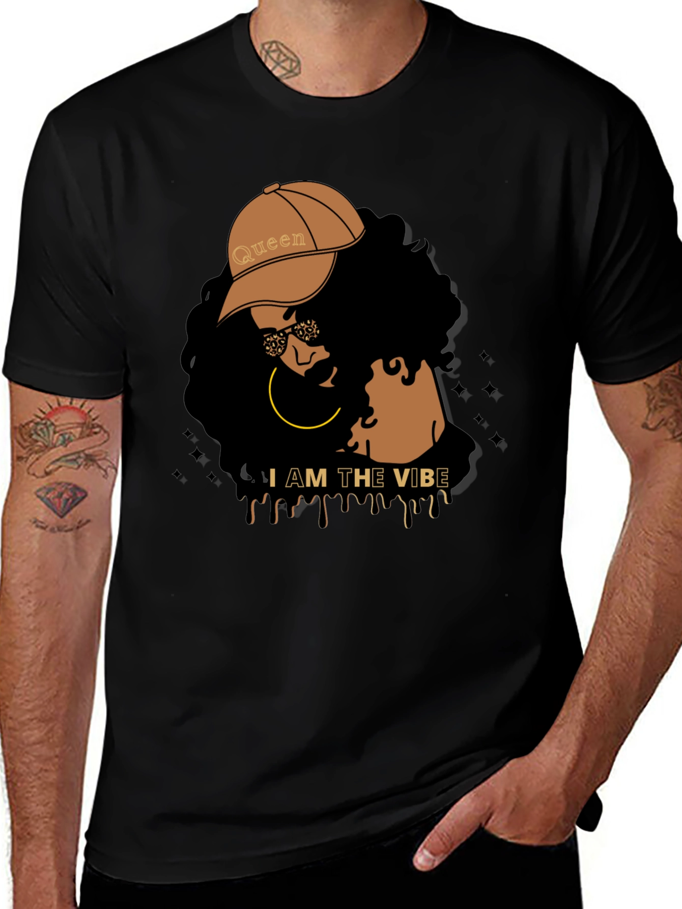 I AM THE VIBE Graphic T-Shirt - Black
