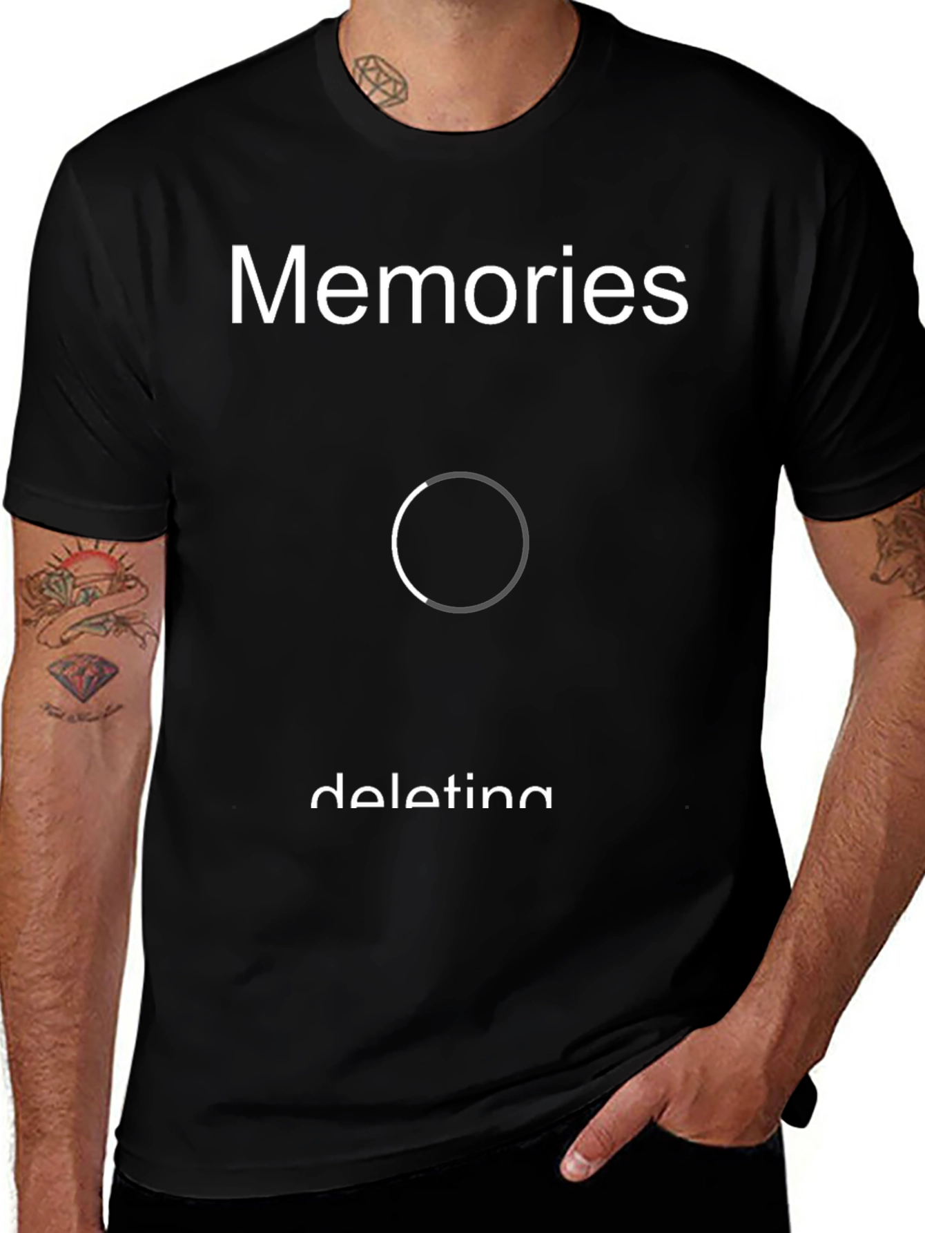 Memories Deleting Graphic Tee - Black