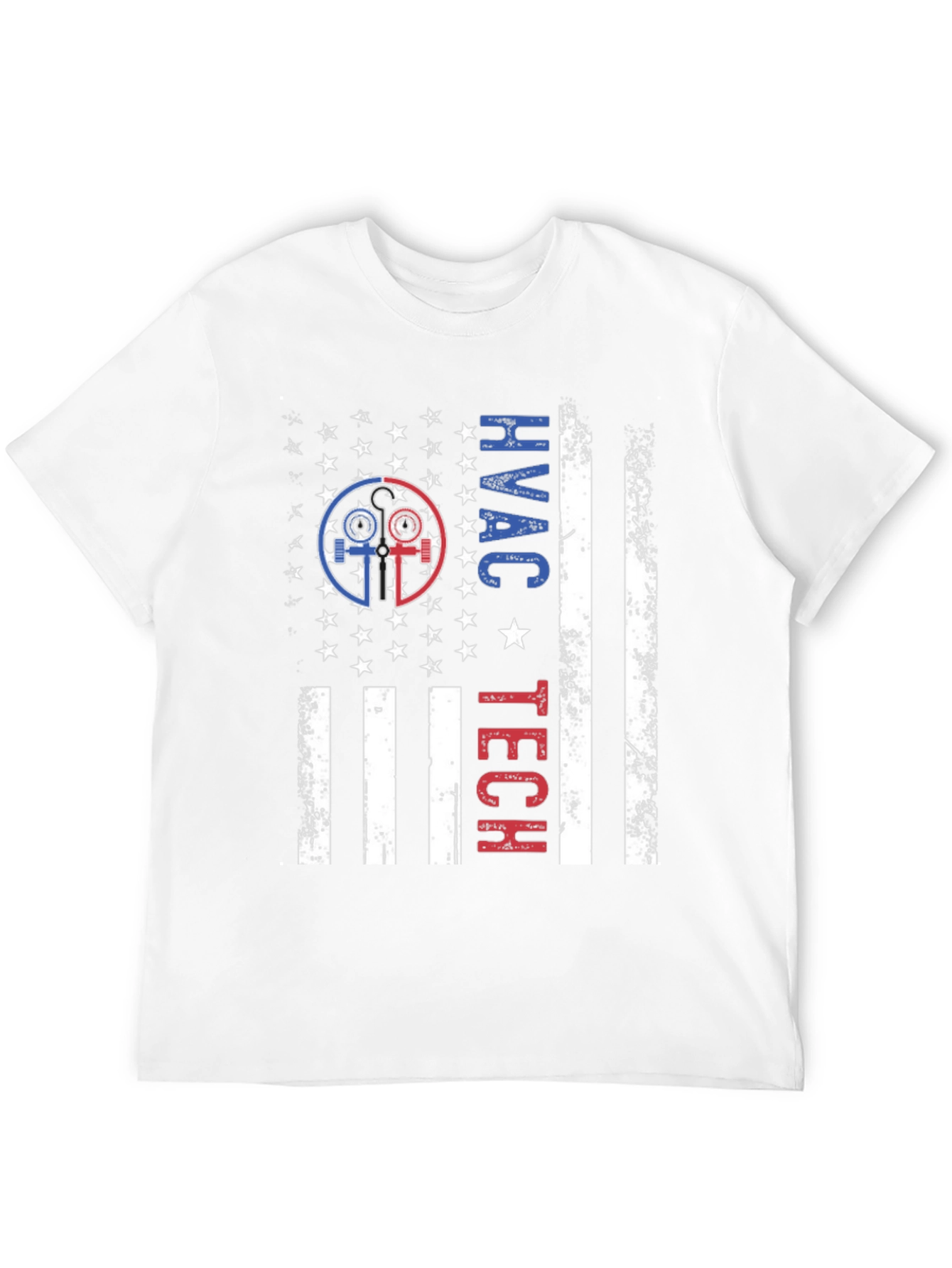 HVAC Tech American Flag Patriotic T-Shirt