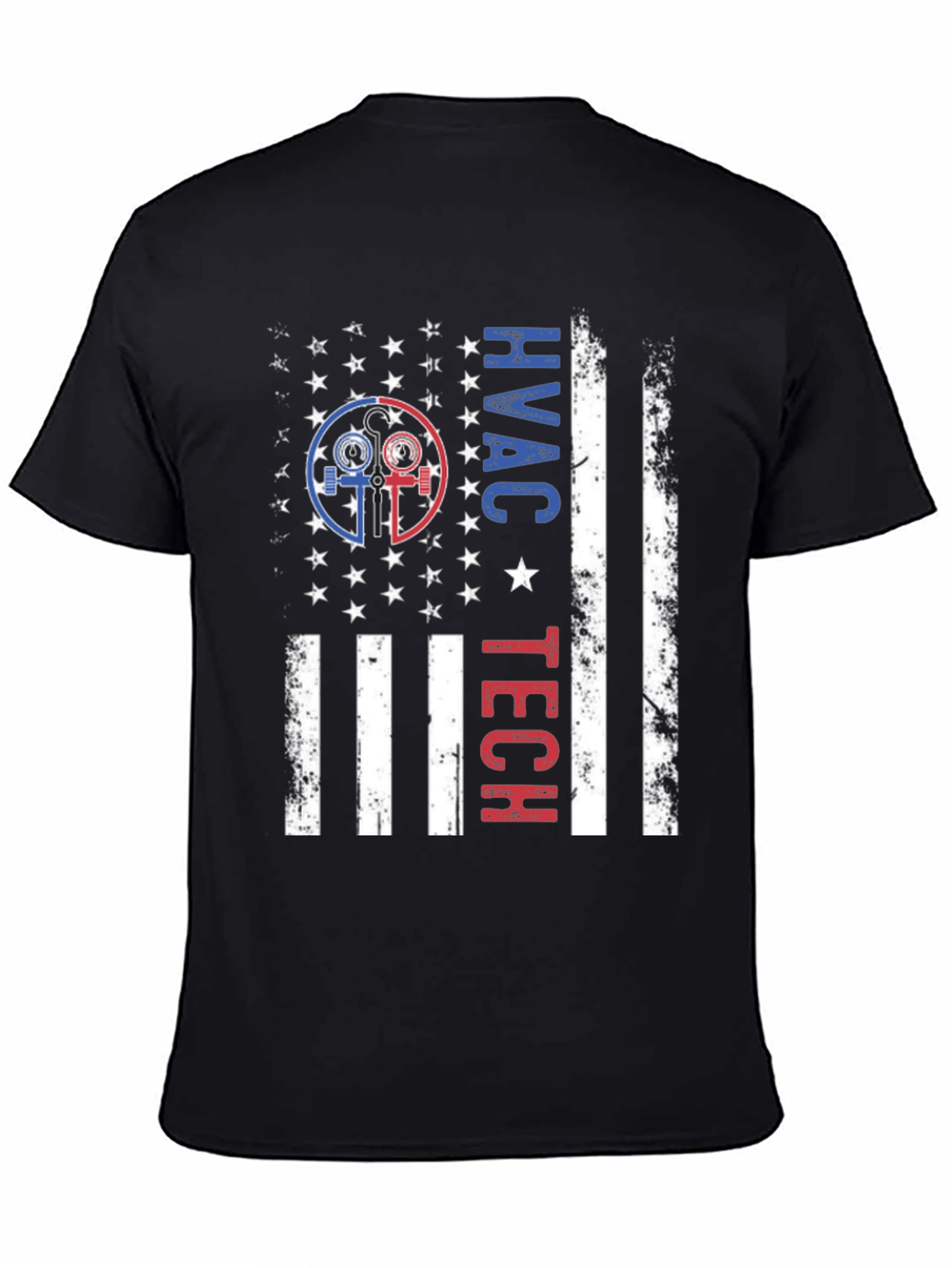 HVAC Tech American Flag Patriotic T-Shirt