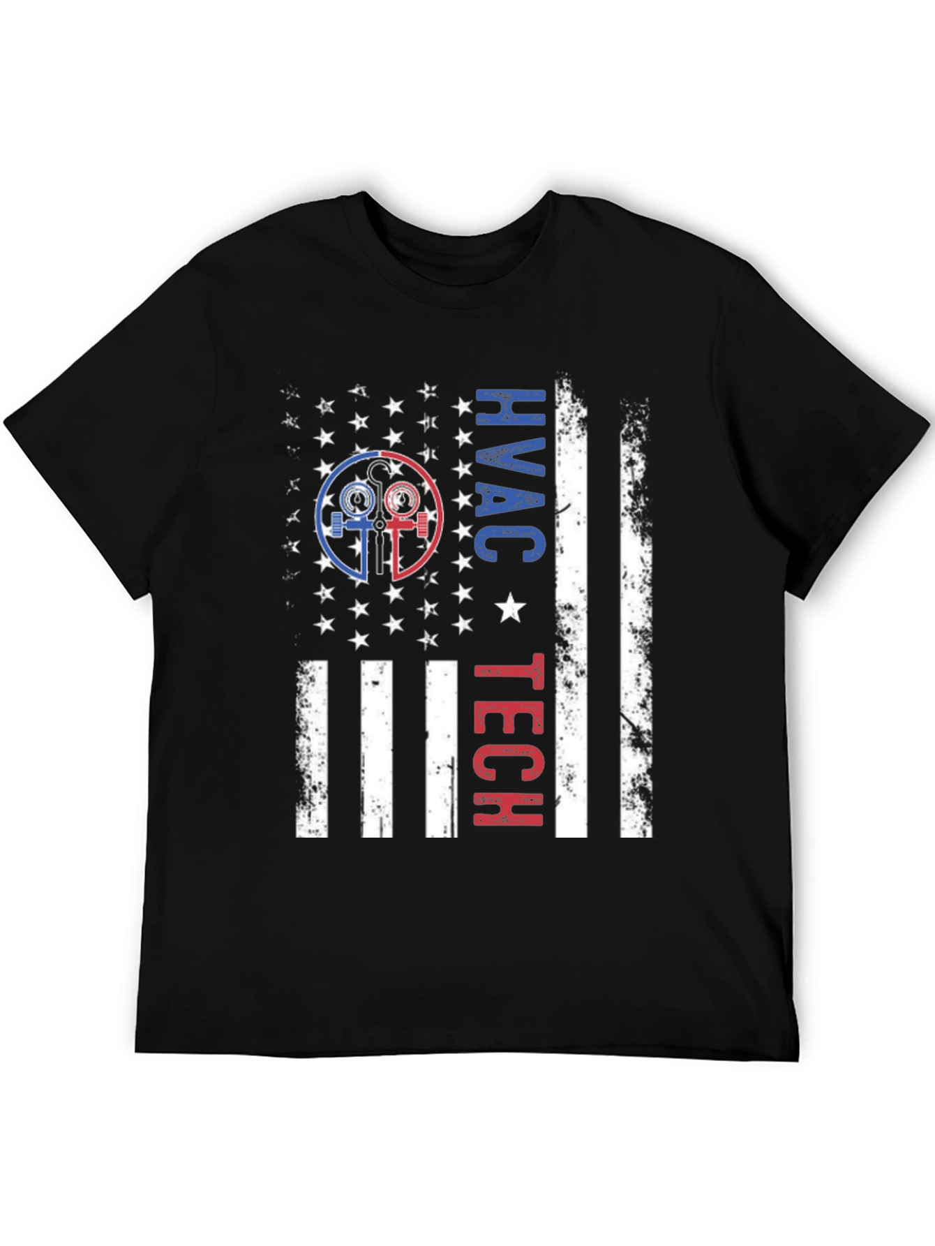 HVAC Tech American Flag Patriotic T-Shirt