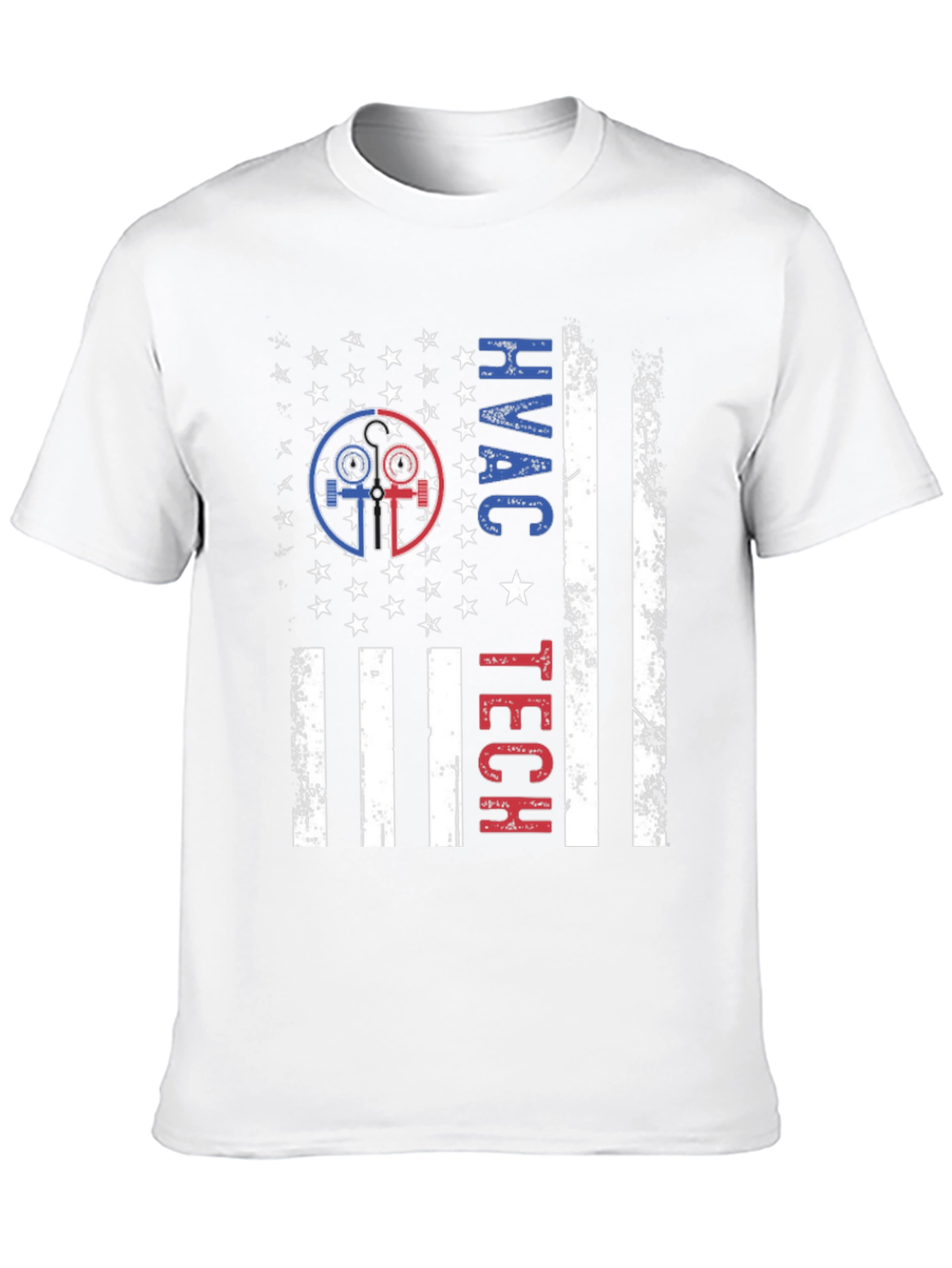 HVAC Tech American Flag Patriotic T-Shirt