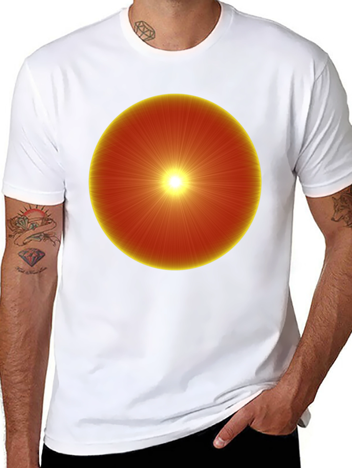 Radiant Sunburst Graphic Tee - Black