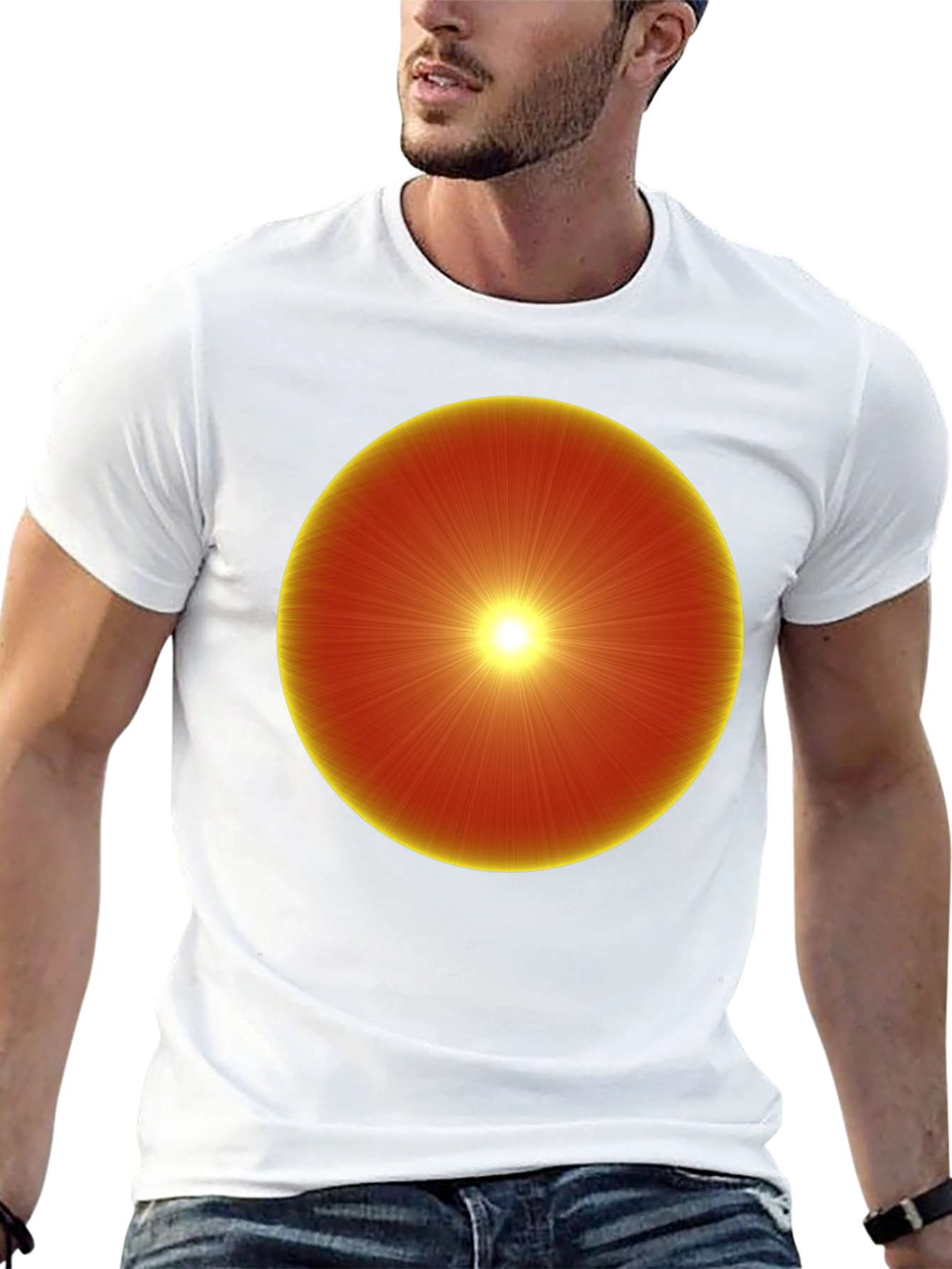 Radiant Sunburst Graphic Tee - Black