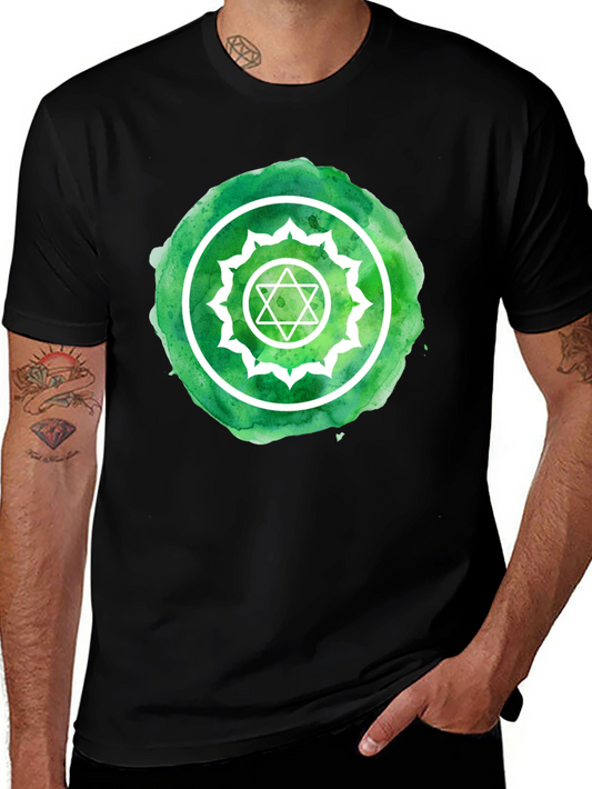 Heart Chakra Tee - Green Watercolor Design