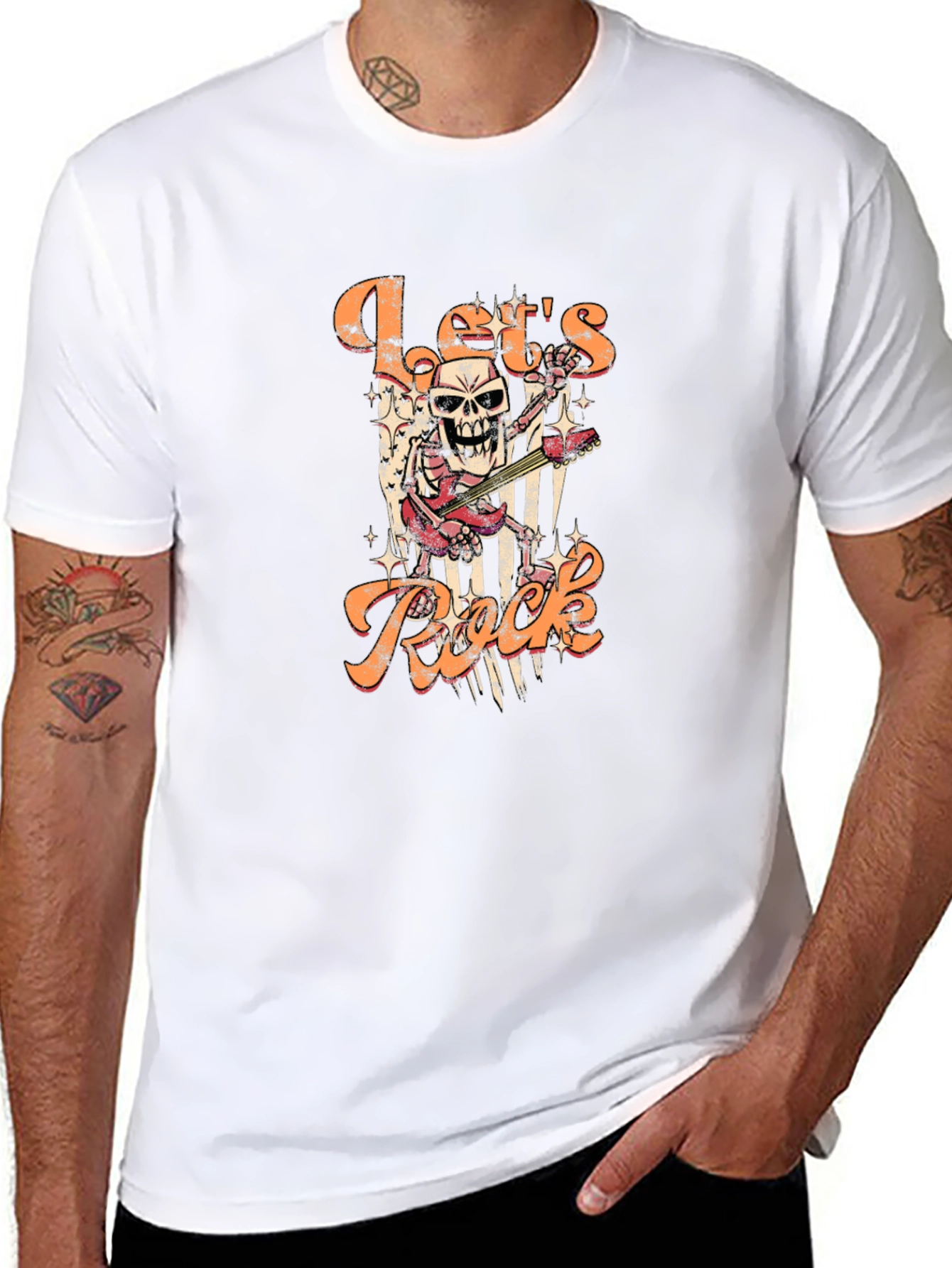 Lets Rock Skeleton Graphic T-Shirt