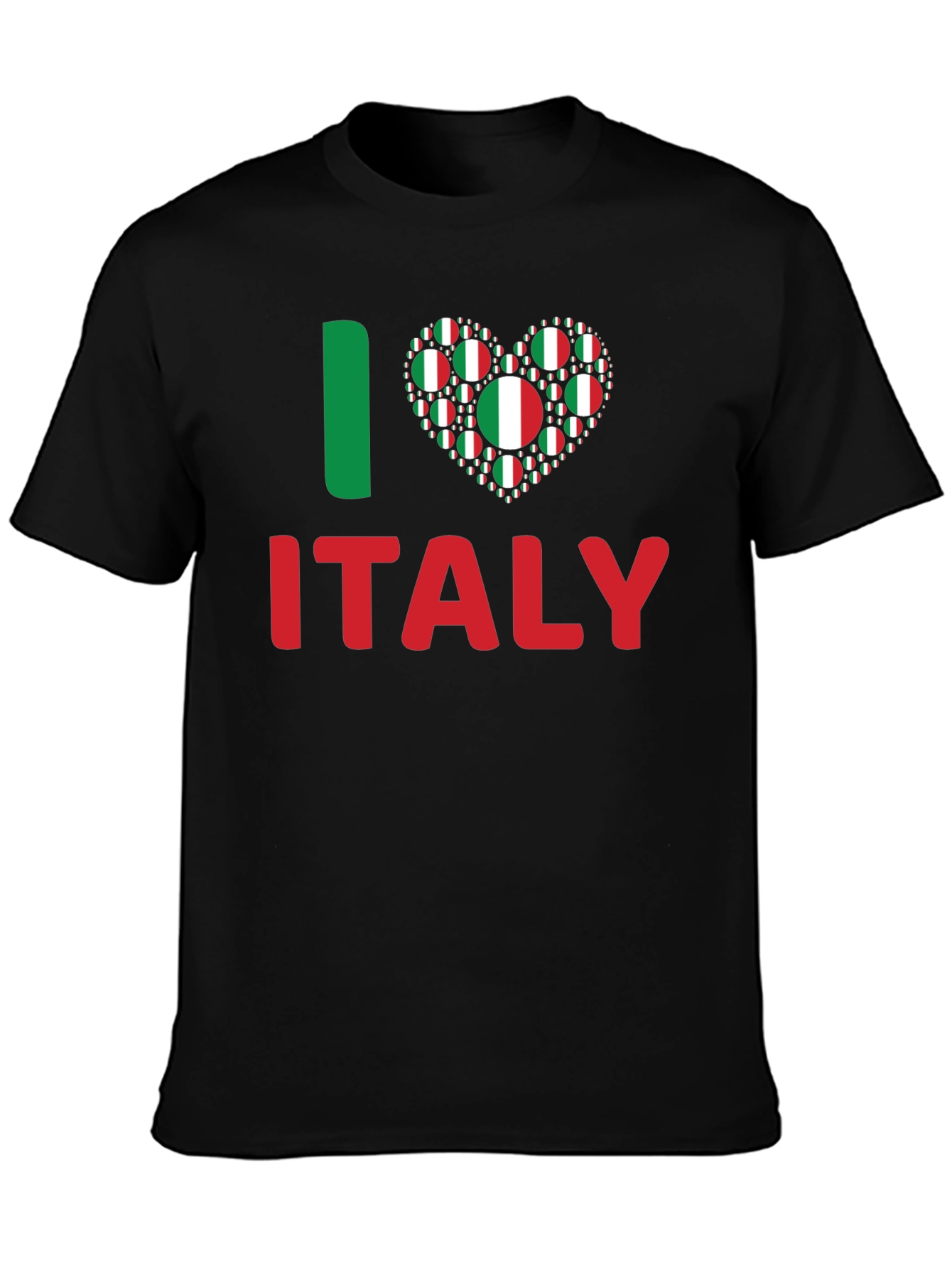 I Love Italy T-Shirt - Italian Flag Heart Design
