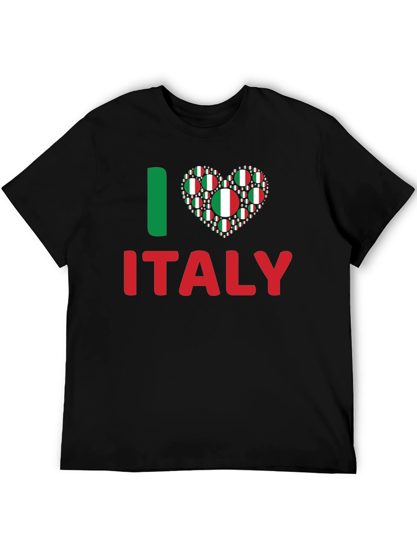 I Love Italy T-Shirt - Italian Flag Heart Design