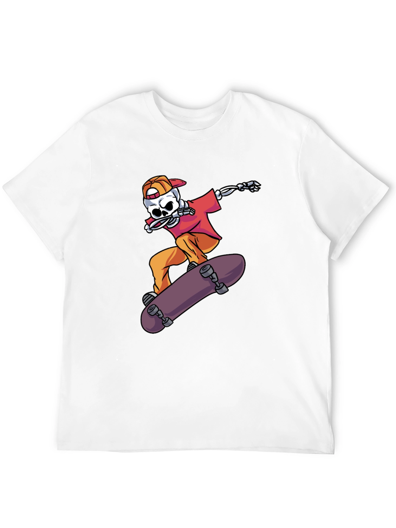 Skateboarding Skeleton Graphic Tee - Cool & Edgy Style