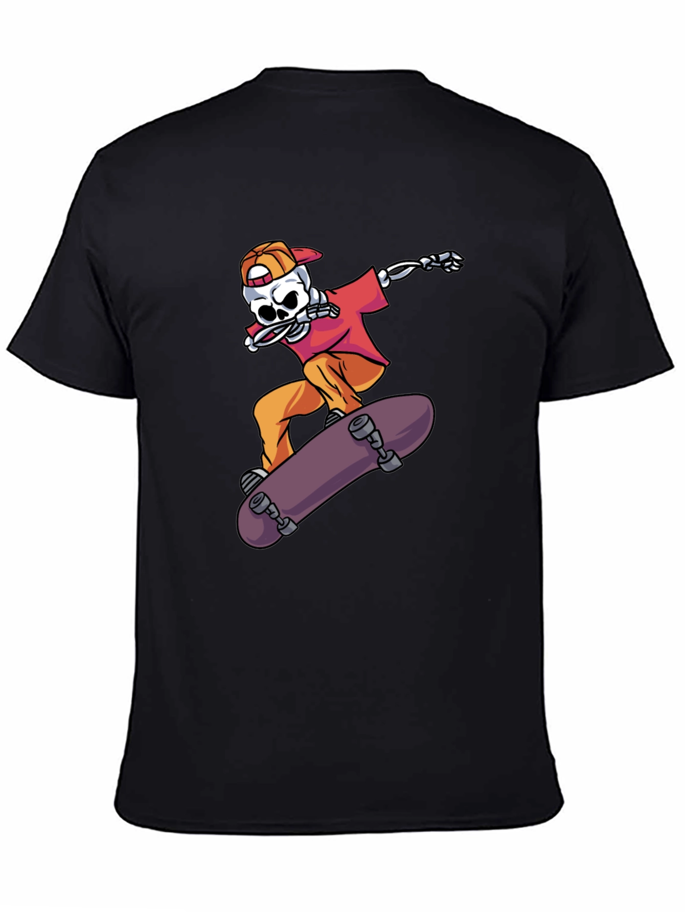 Skateboarding Skeleton Graphic Tee - Cool & Edgy Style