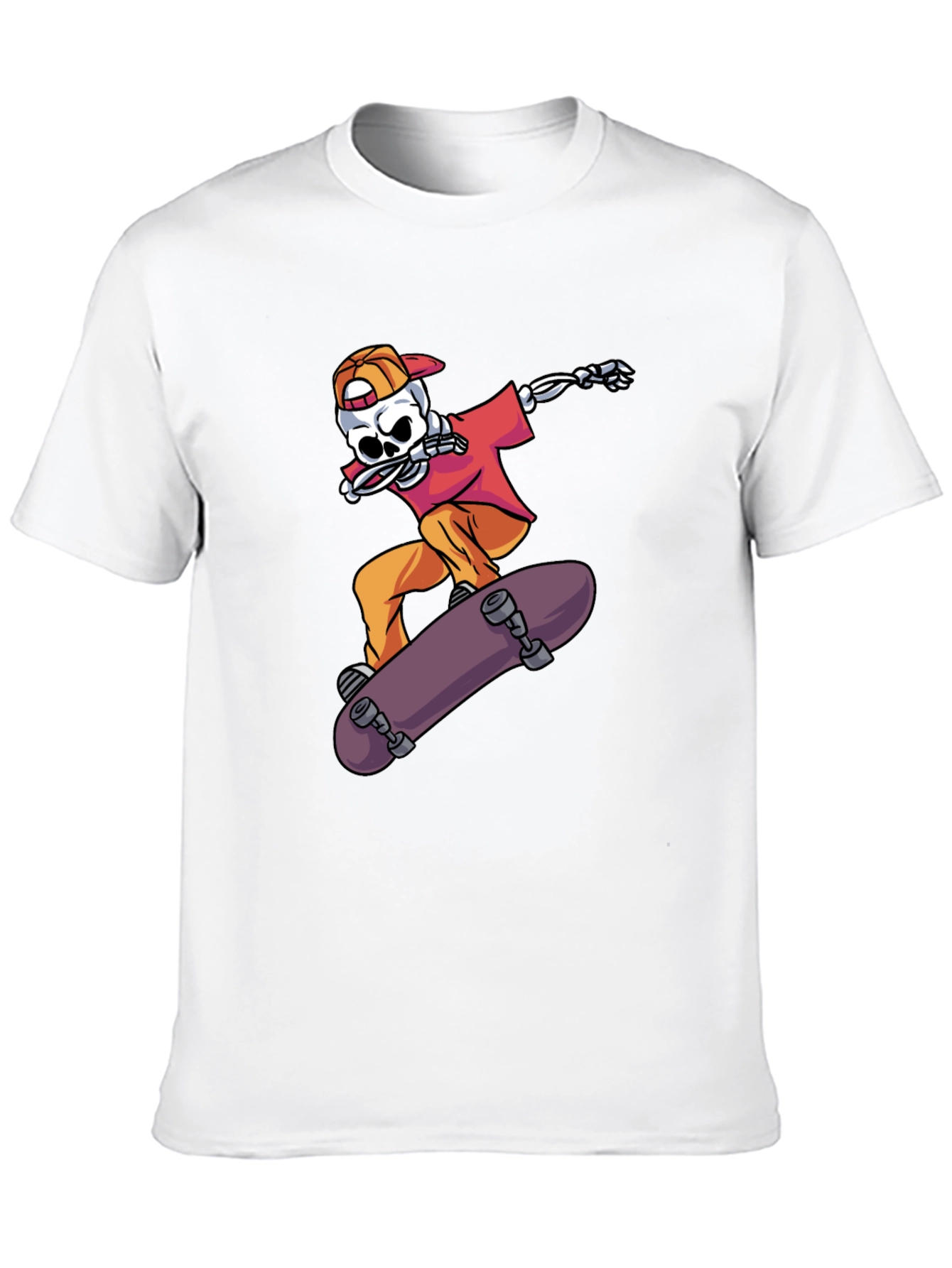 Skateboarding Skeleton Graphic Tee - Cool & Edgy Style